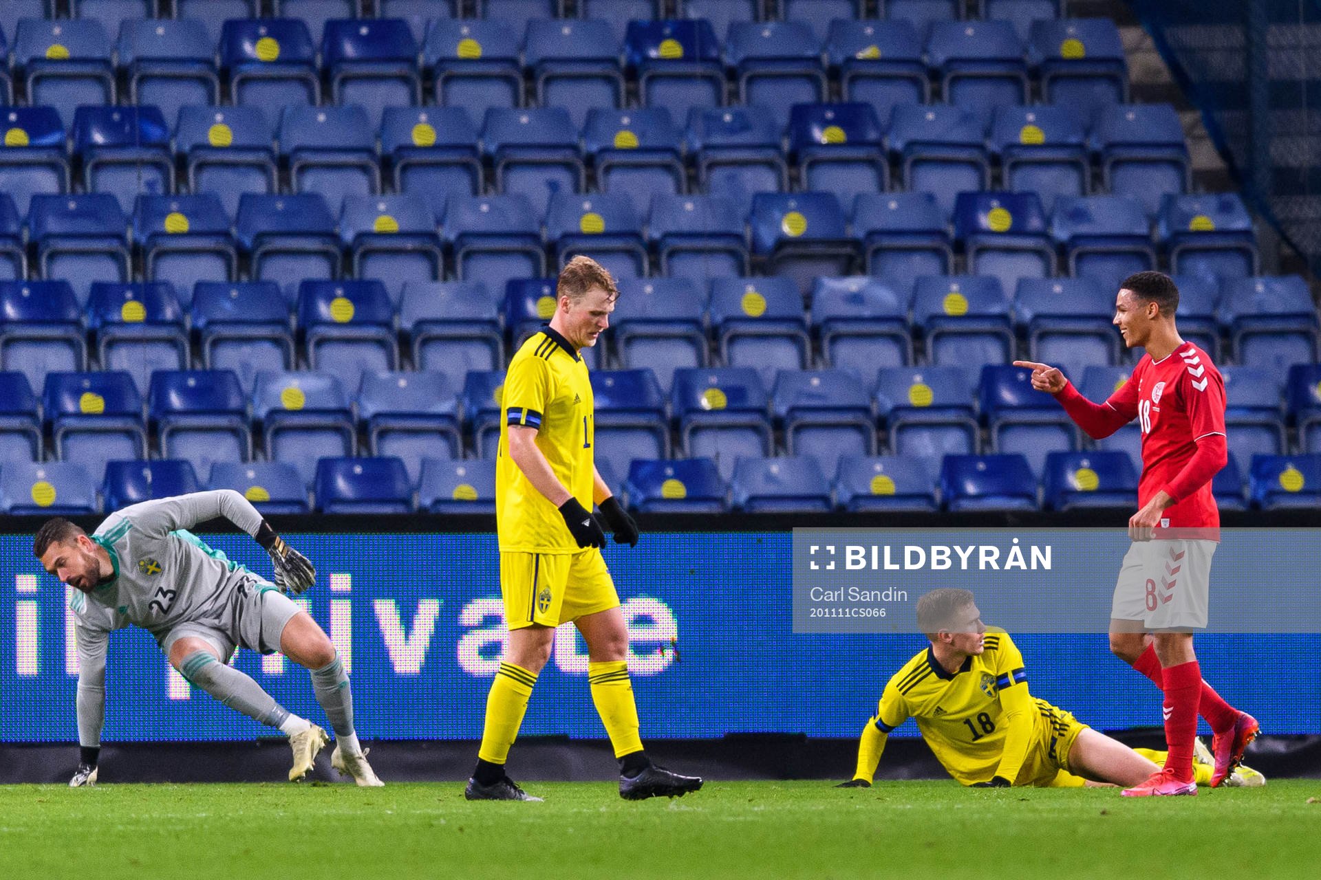 Alexander Bah of Denmark celebrates