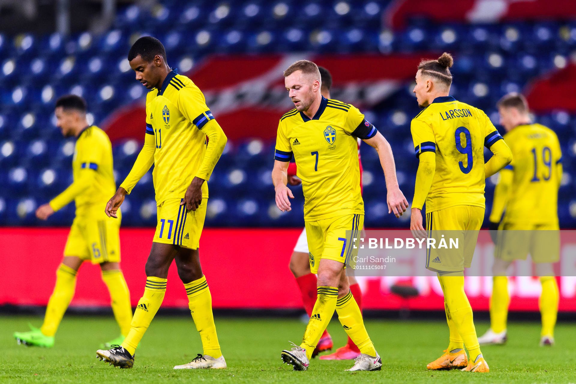 Alexander Isak, Sebastian Larsson and Jordan Larsson of