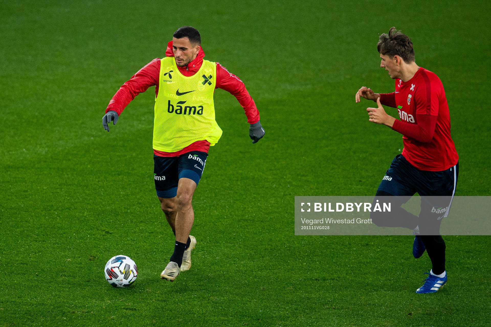 Omar Elabdellaoui and Sander Berge of the Norwegian