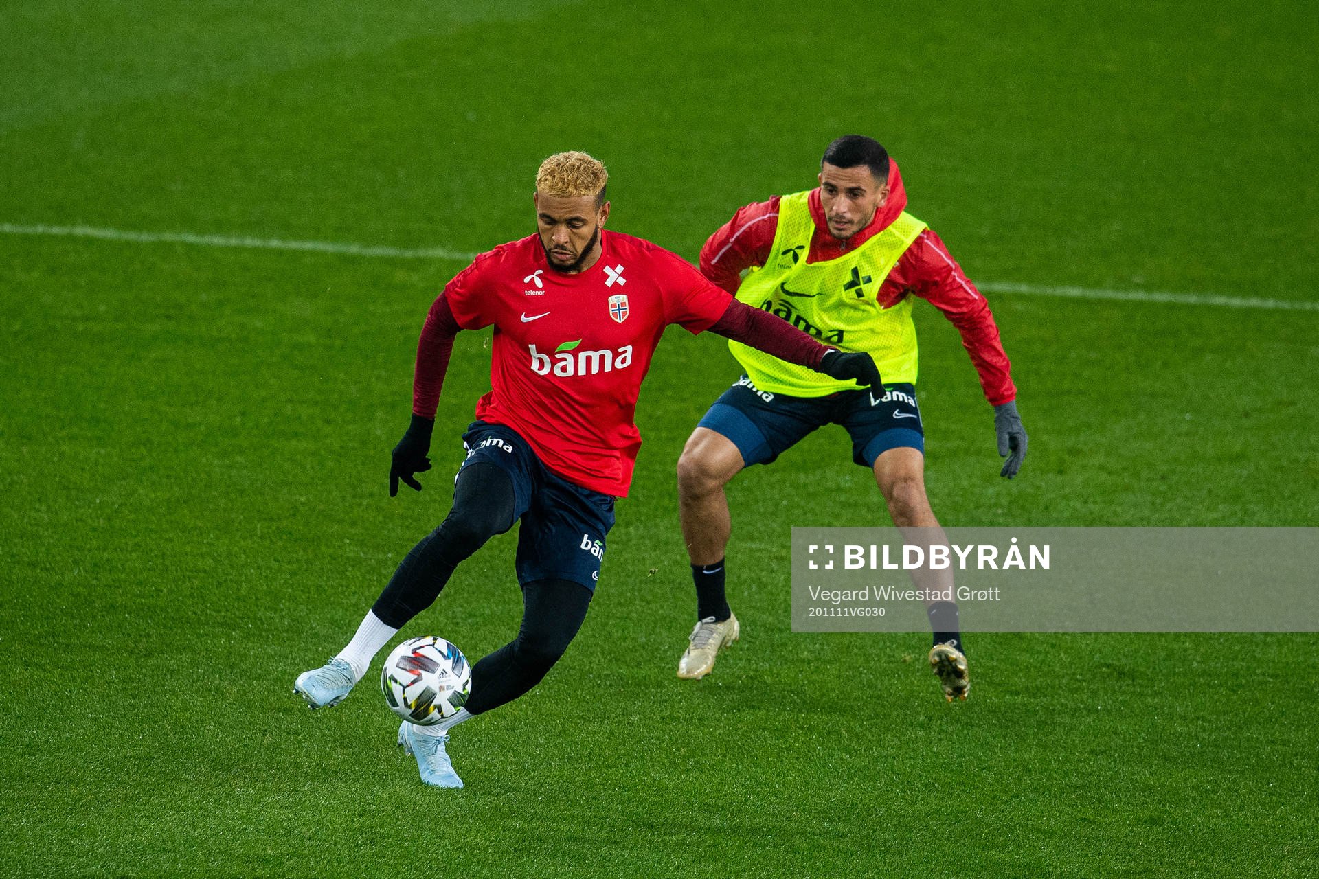 Joshua King and Omar Elabdellaoui of the Norwegian national
