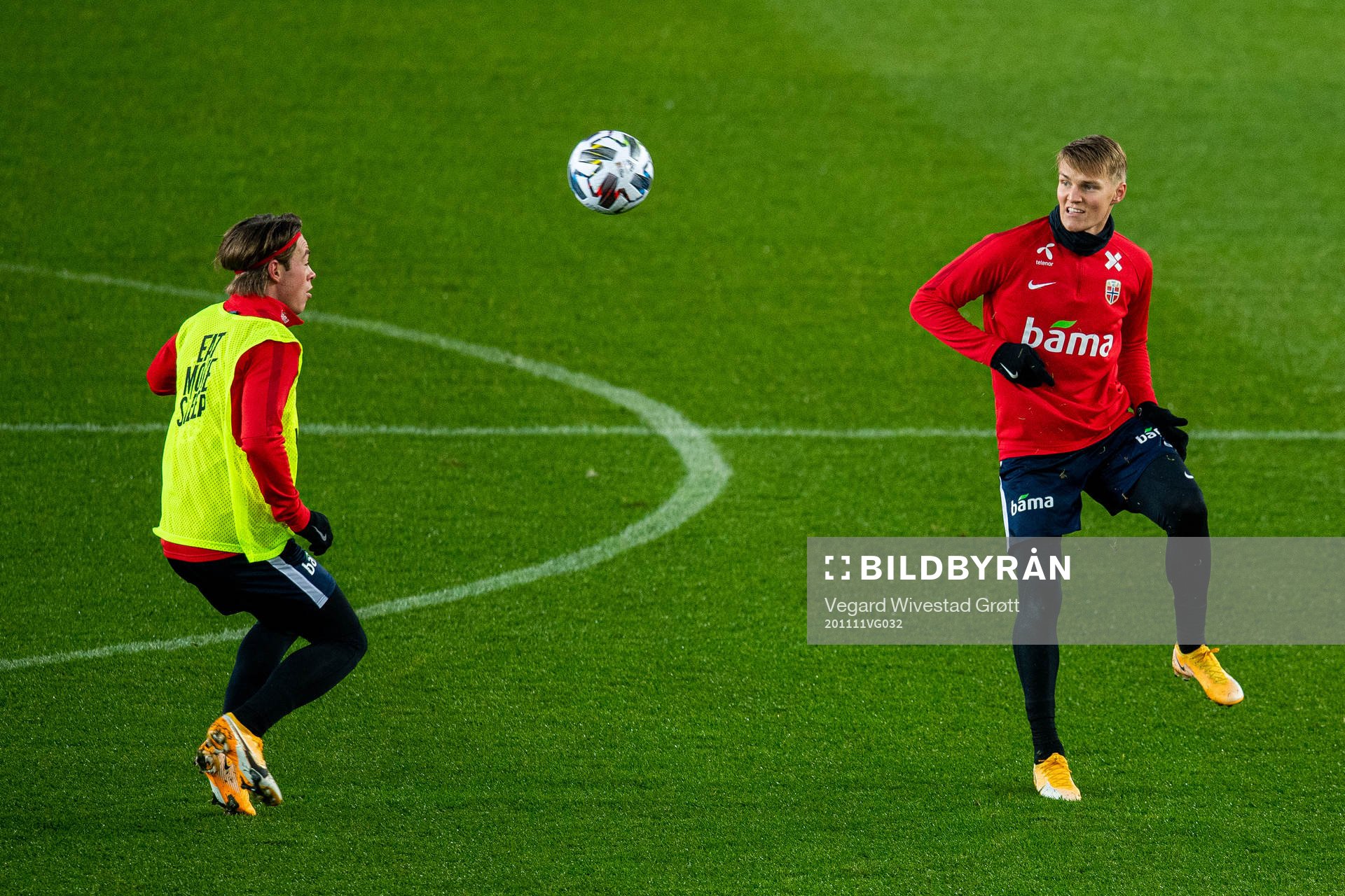 Patrick Berg and Martin Ødegaard of the Norwegian national