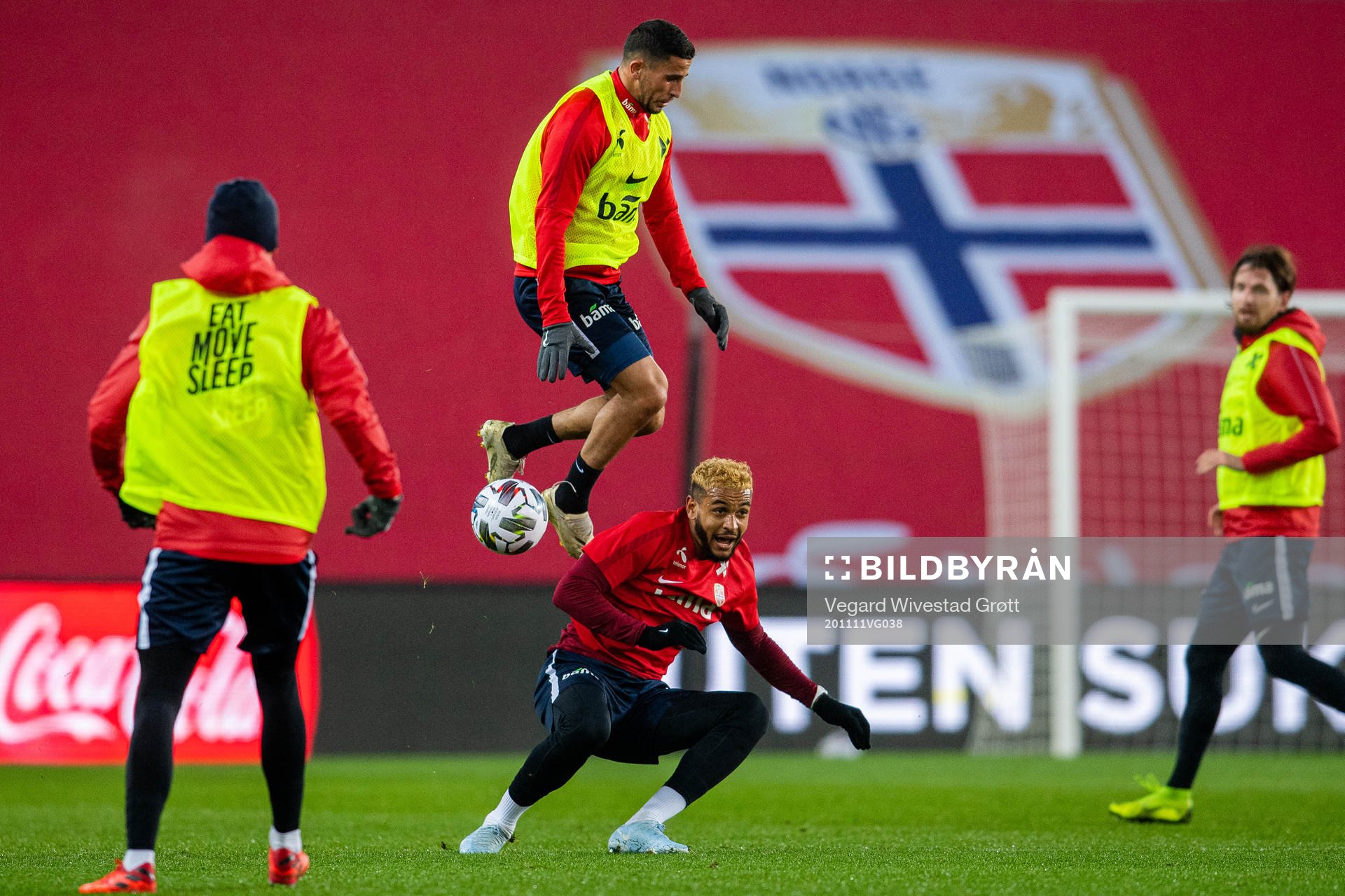 Omar Elabdellaoui and Joshua King of the Norwegian national