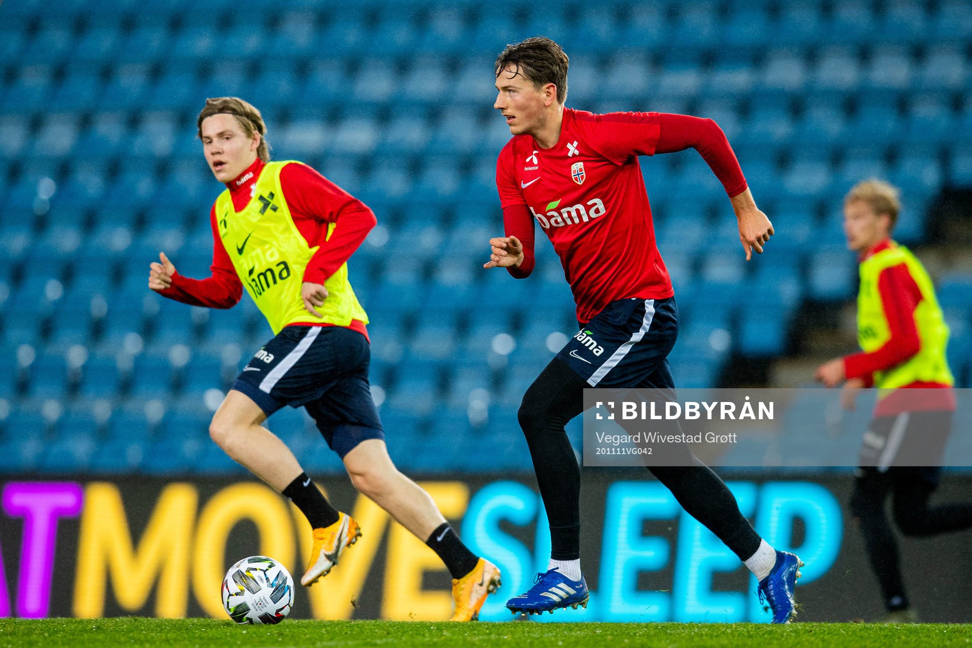 Jens Petter Hauge and Sander Berge of the Norwegian