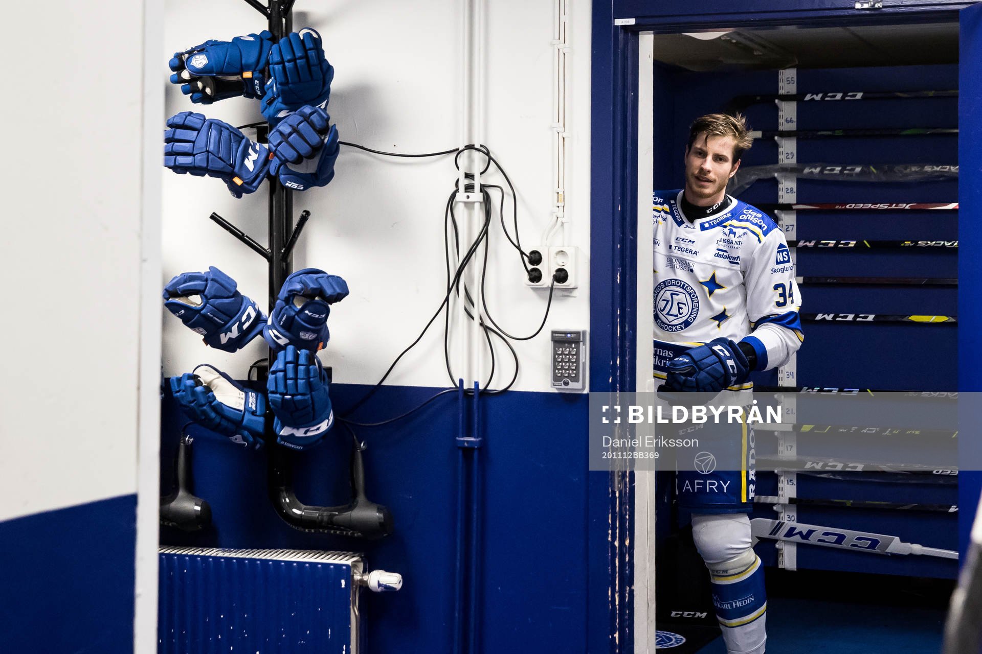 Leksands Peter Cehlarik innan ishockeymatchen i SHL mellan