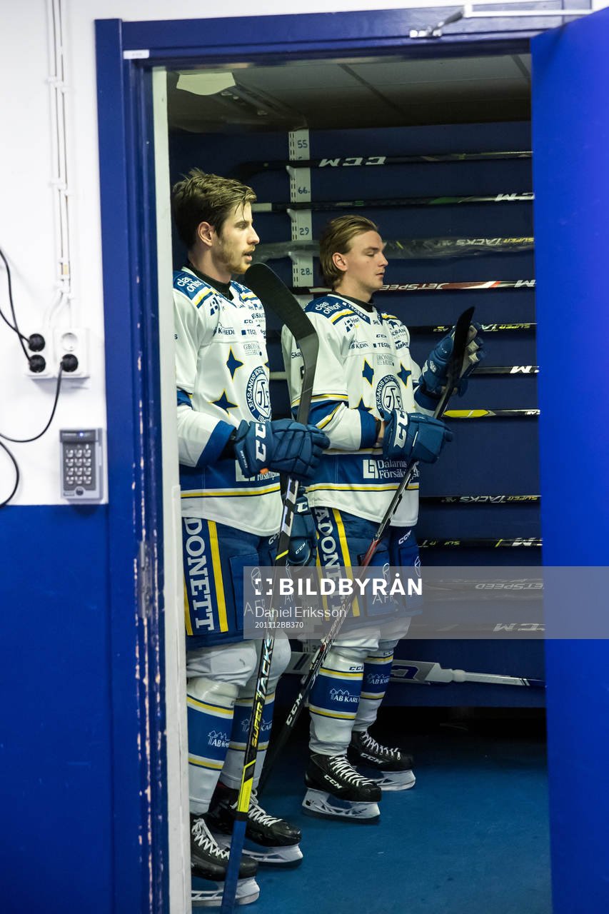 Leksands Peter Cehlarik och Leksands Calle Själin  innan