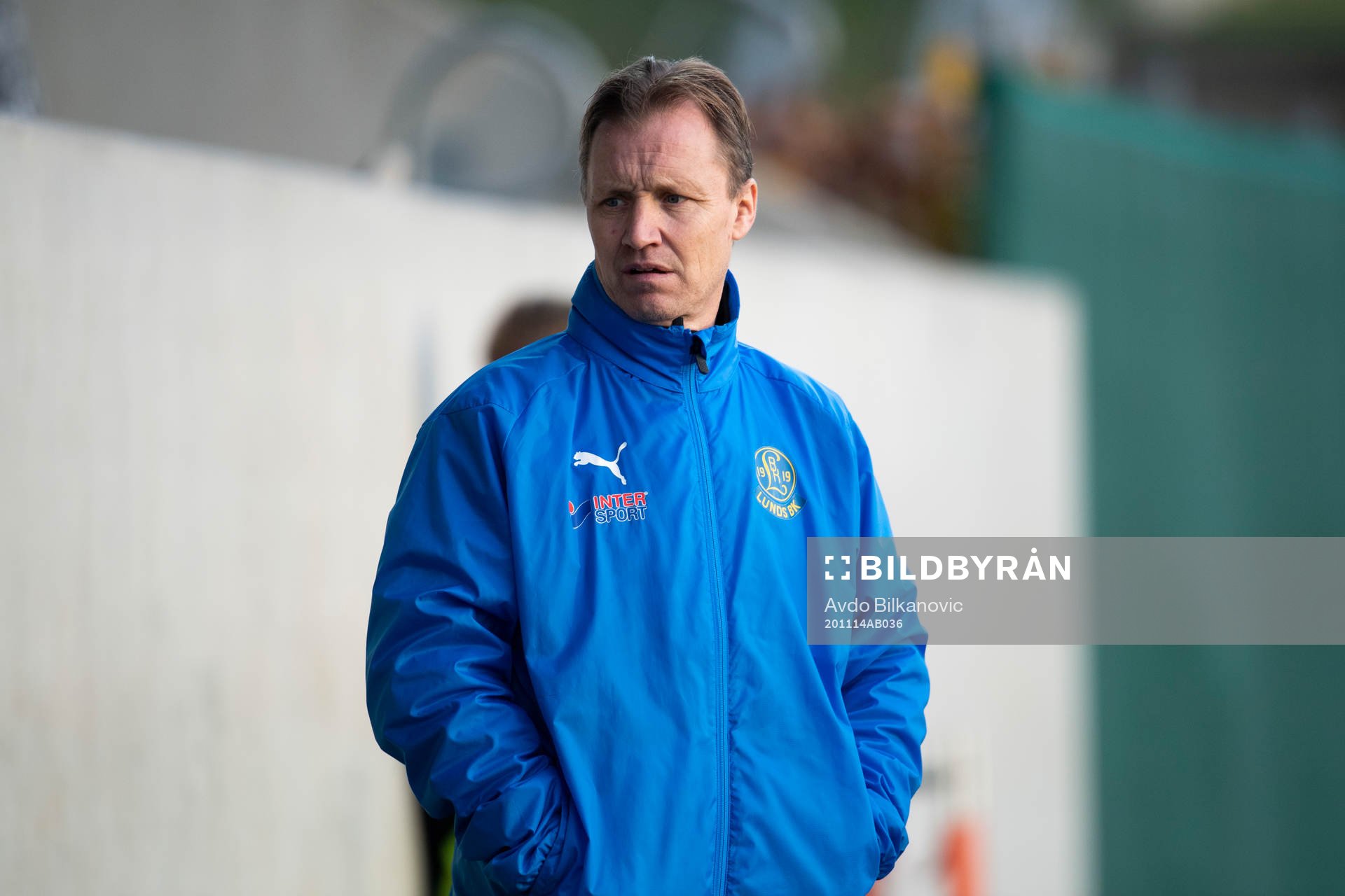 Lunds tränare Stefan Jansson fotbollsmatchen i Division 1