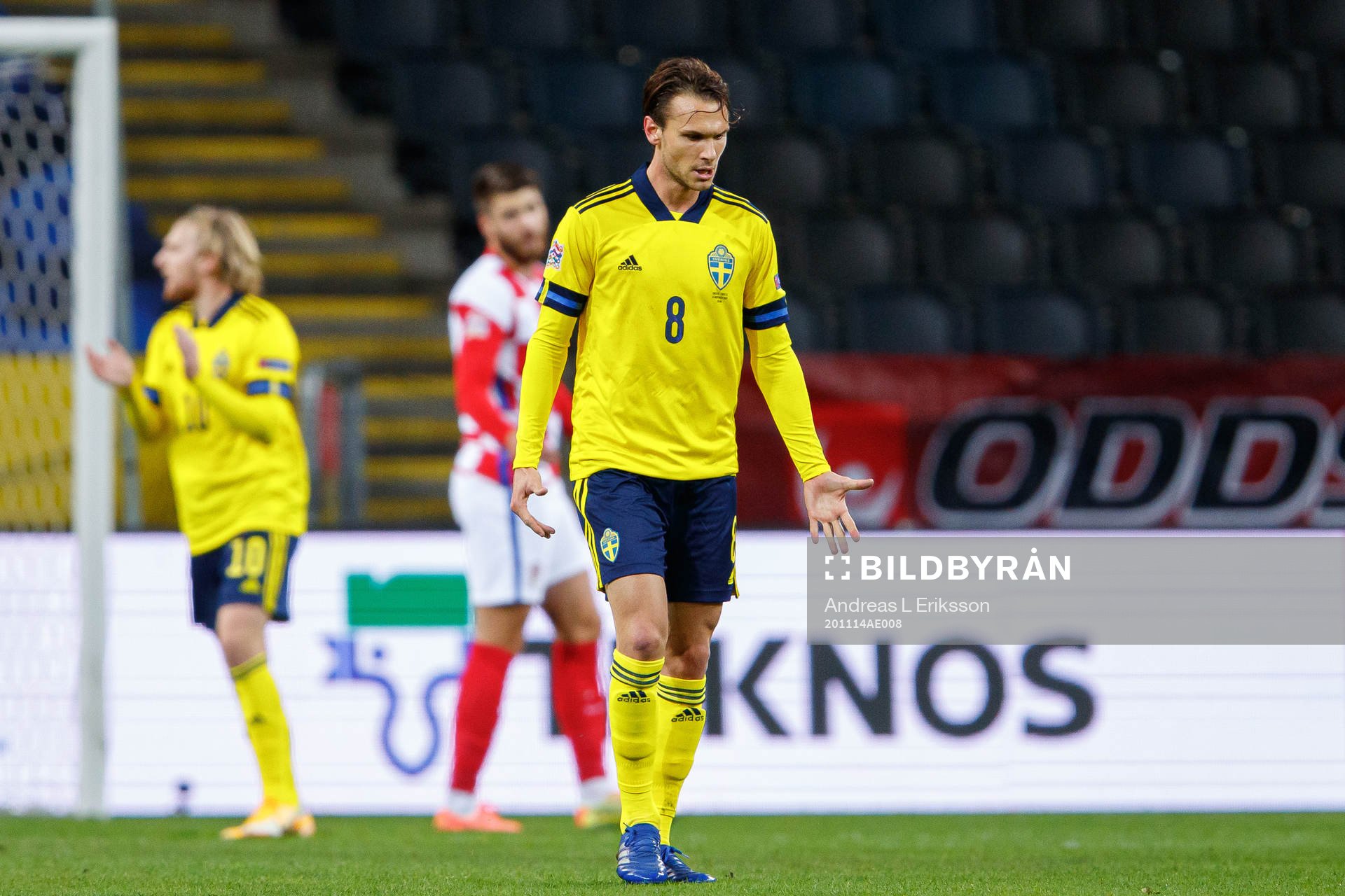 Albin Ekdal of Sweden looks dejected