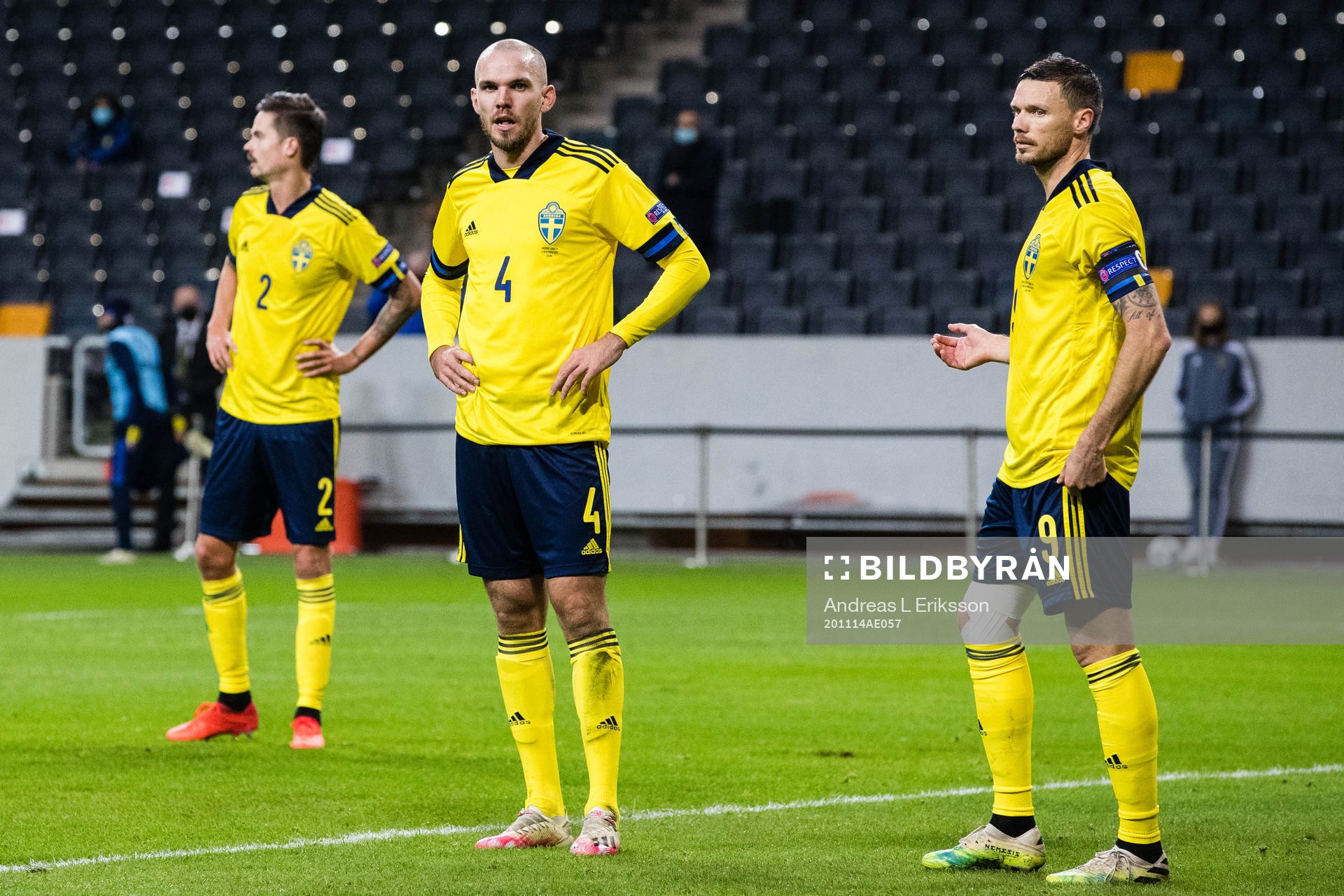 Mikael Lustig, Marcus Danielson and Marcus Berg of Sweden
