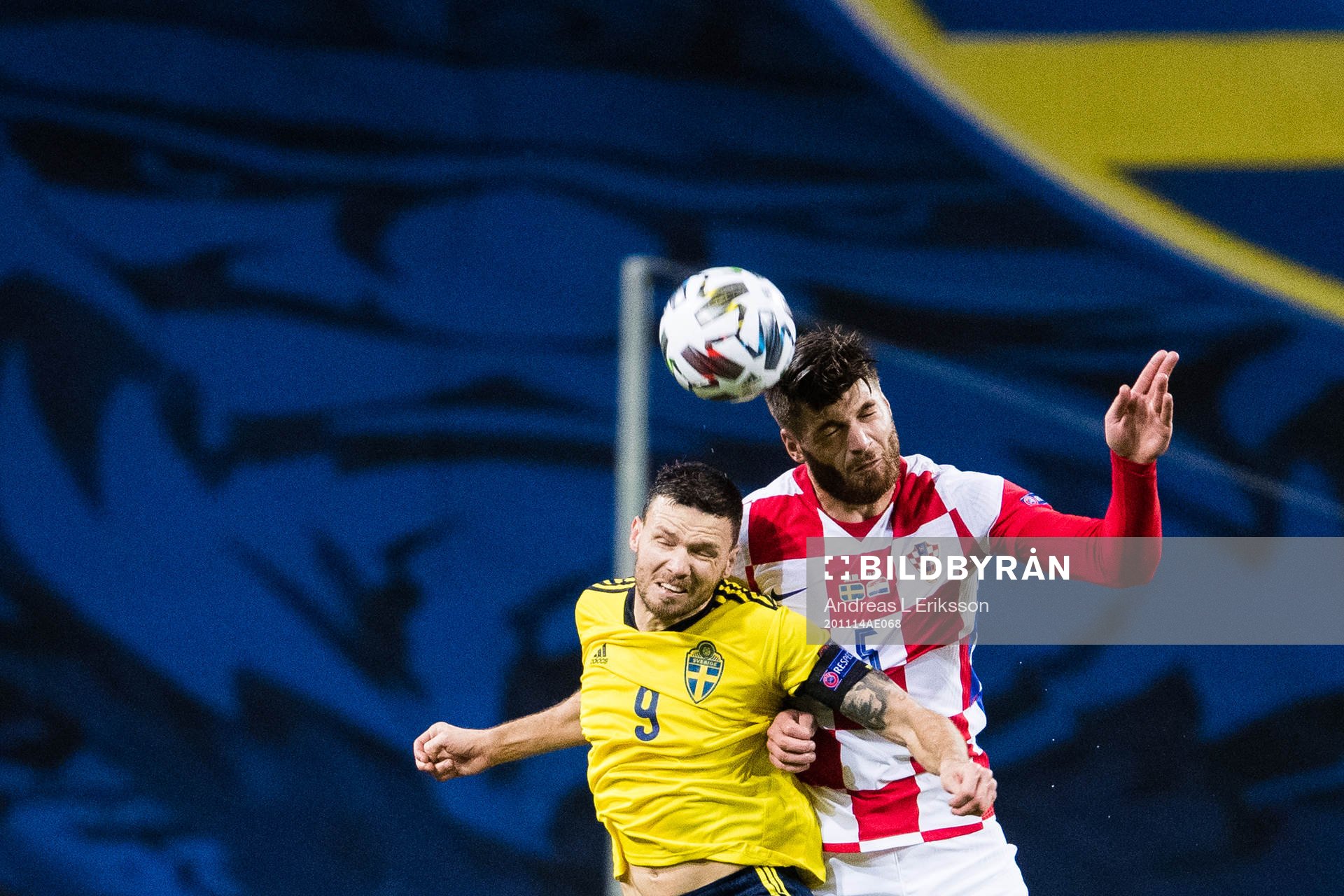 Marcus Berg of Sweden and Duje Caleta-Car of Croatia
