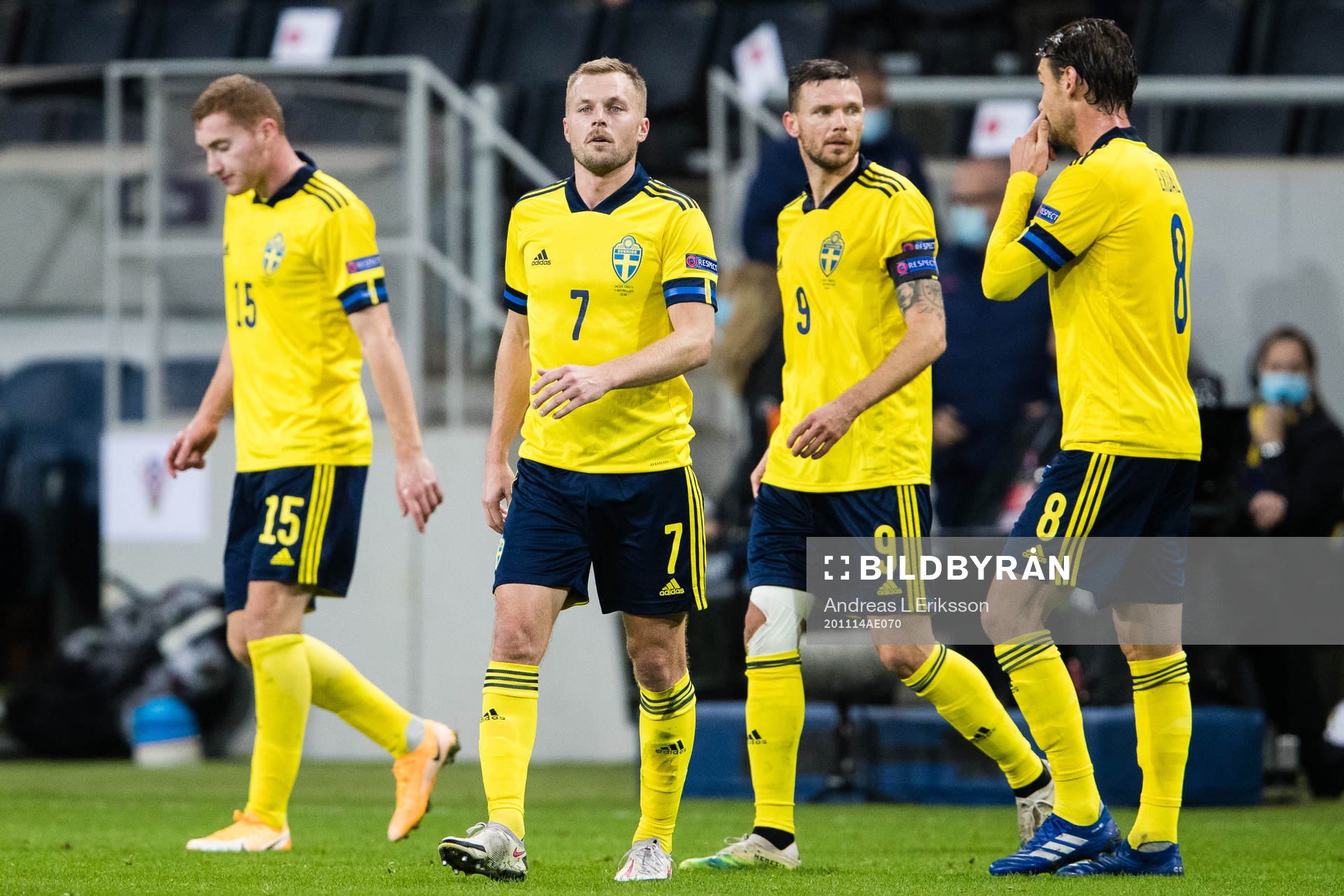 Dejan Kulusevski, Sebastian Larsson, Marcus Berg and Albin