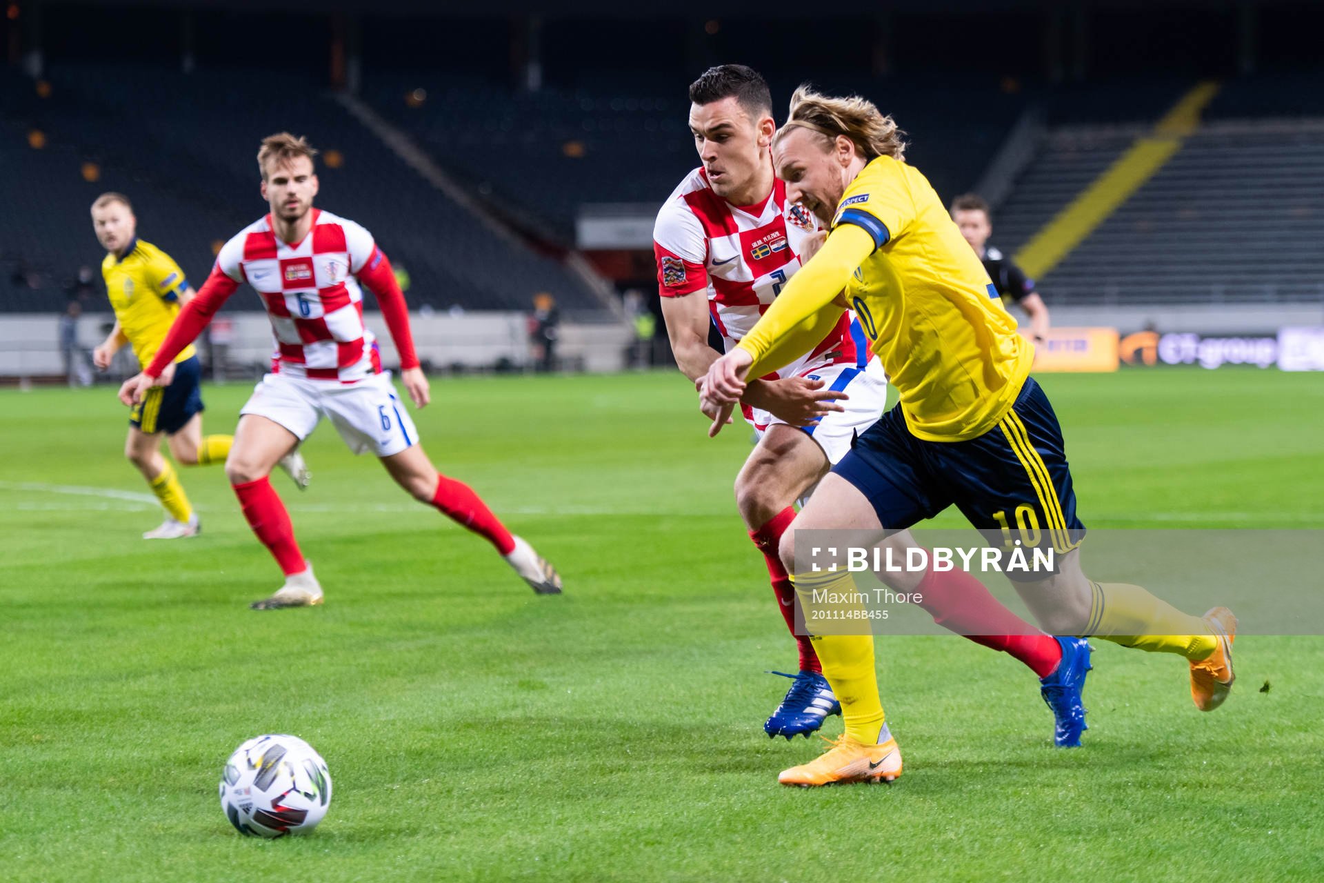 Filip Uremovic of Croatia and Emil Forsberg of Sweden
