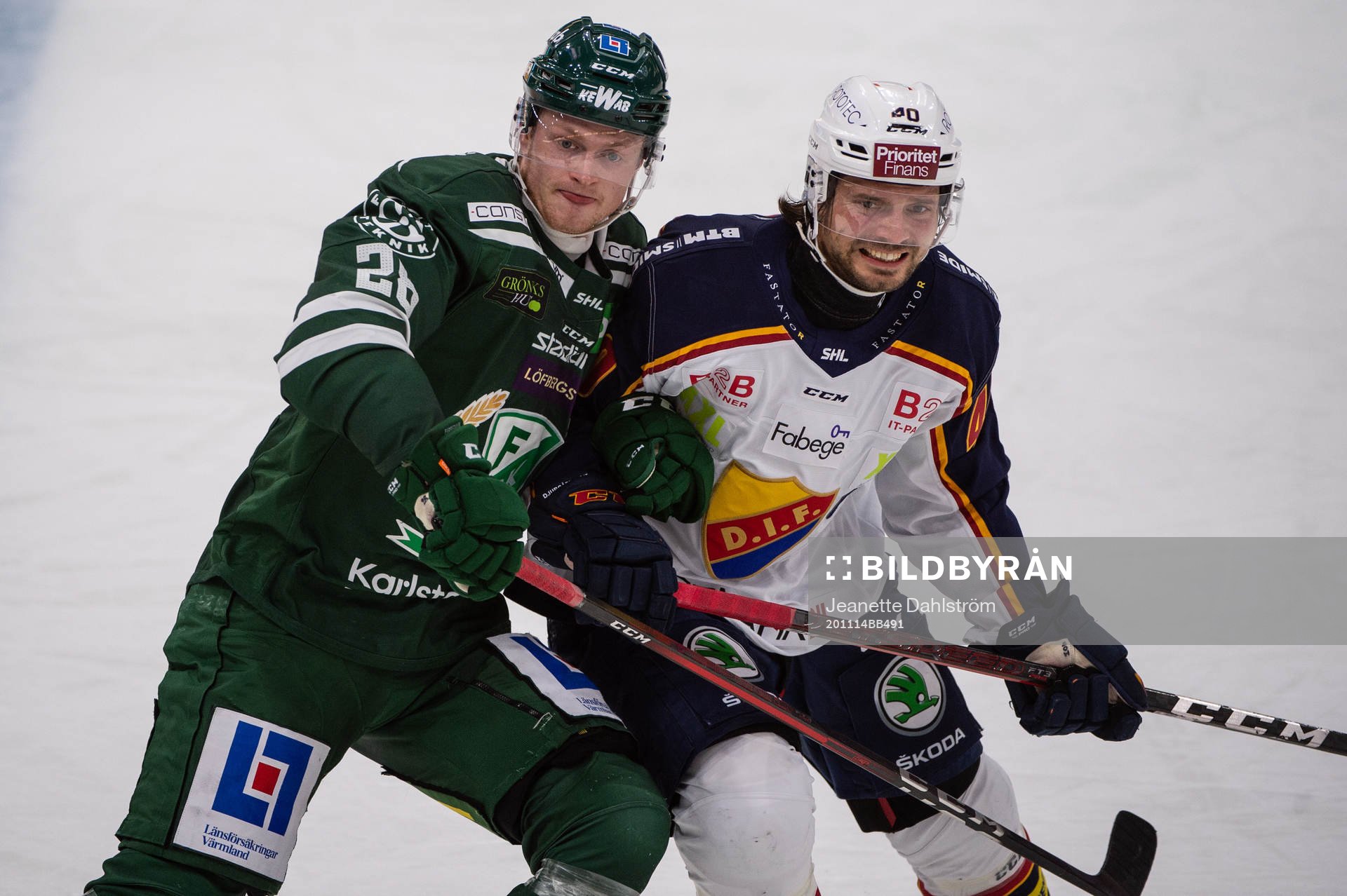 Färjestads Linus Arnesson och Djurgårdens Jacob Josefson