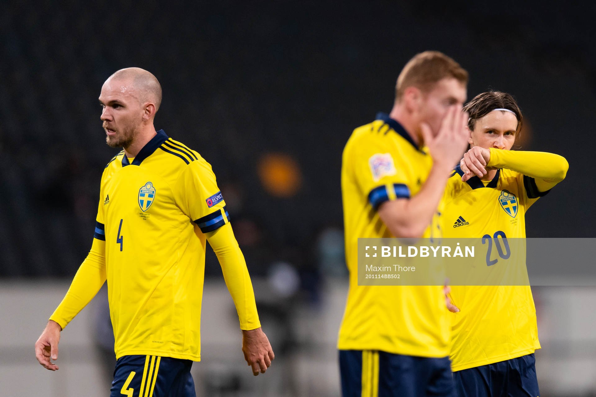 Marcus Danielson, Dejan Kulusevski and Kristoffer Olsson of