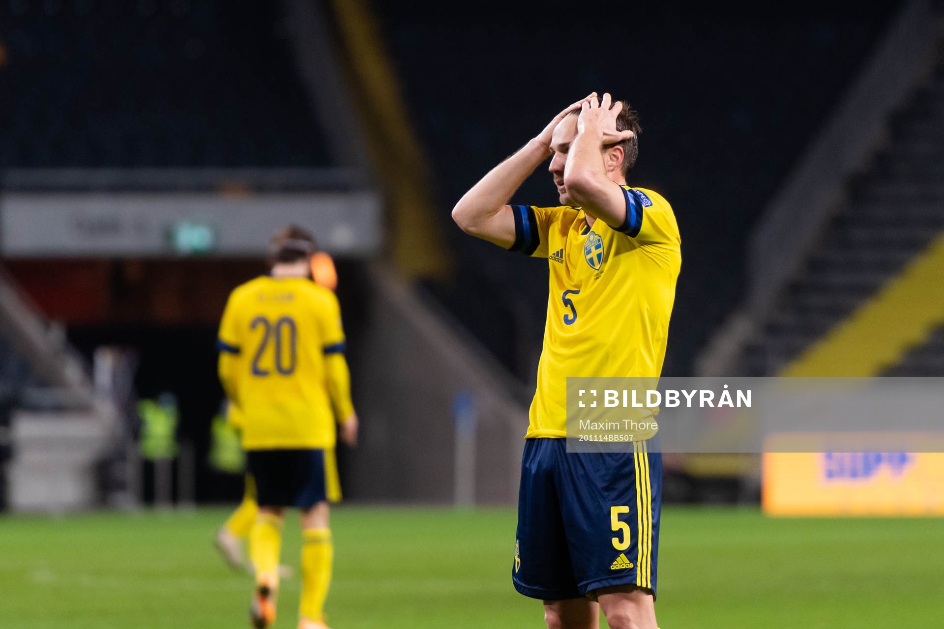 Pierre Bengtsson of Sweden looks dejected