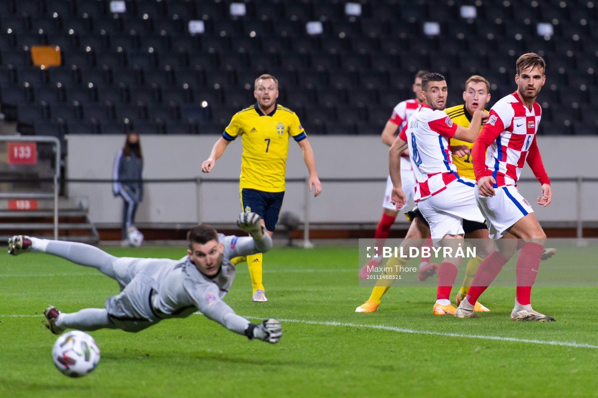 Dejan Kulusevski of Sweden scores 1-0