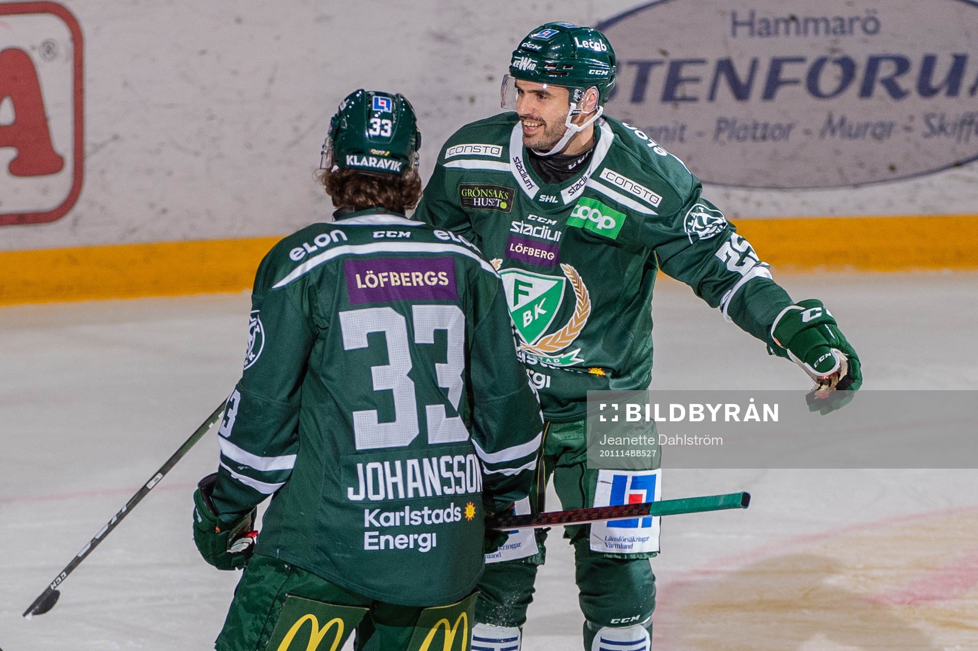 Färjestads Martin Johansson och Albert Johansson