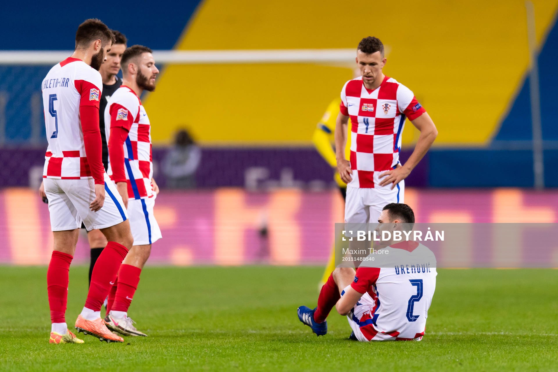 Filip Uremovic of Croatia is injured