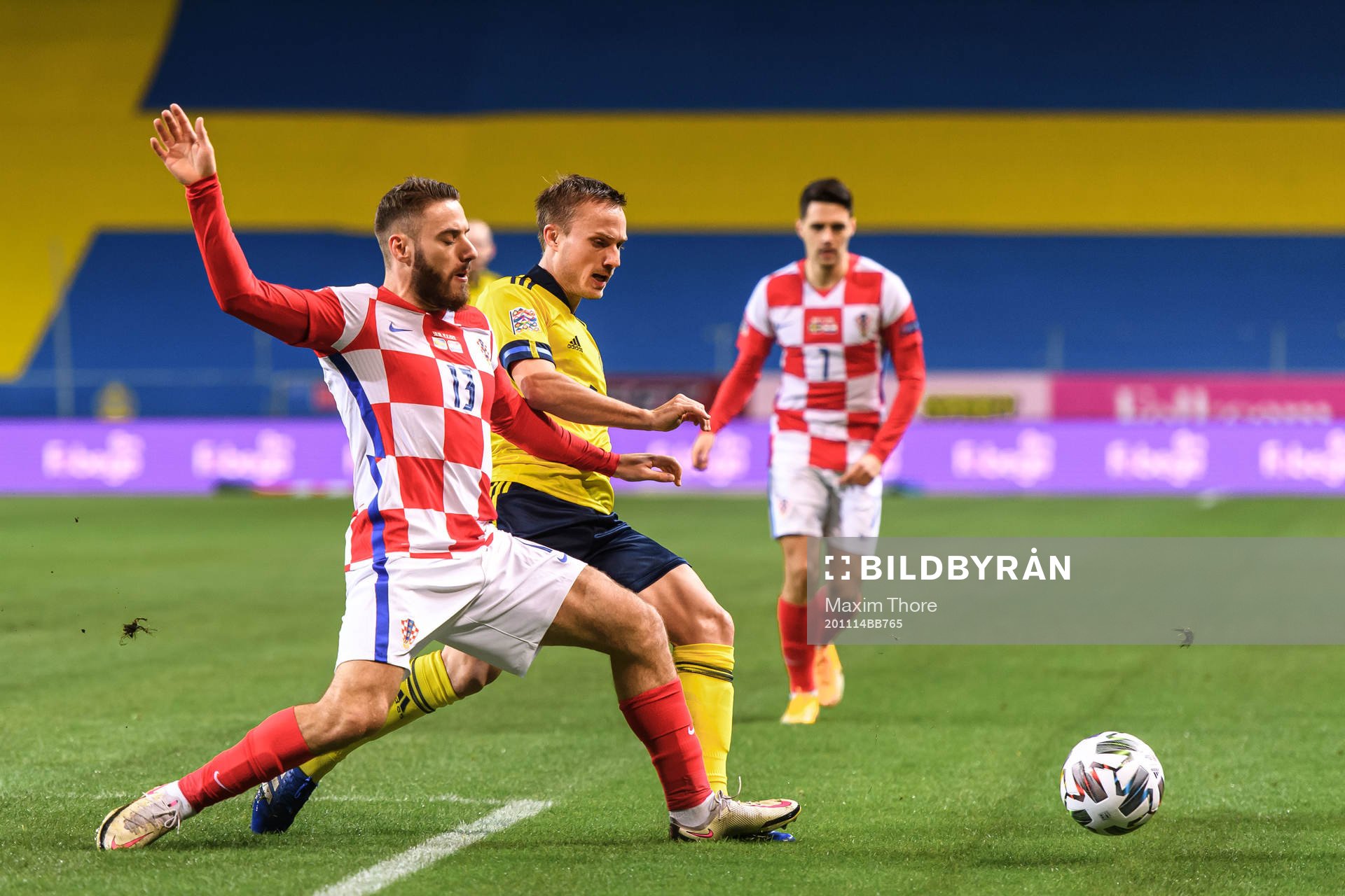 Nikola Vlasic of Croatia and Pierre Bengtsson of Sweden