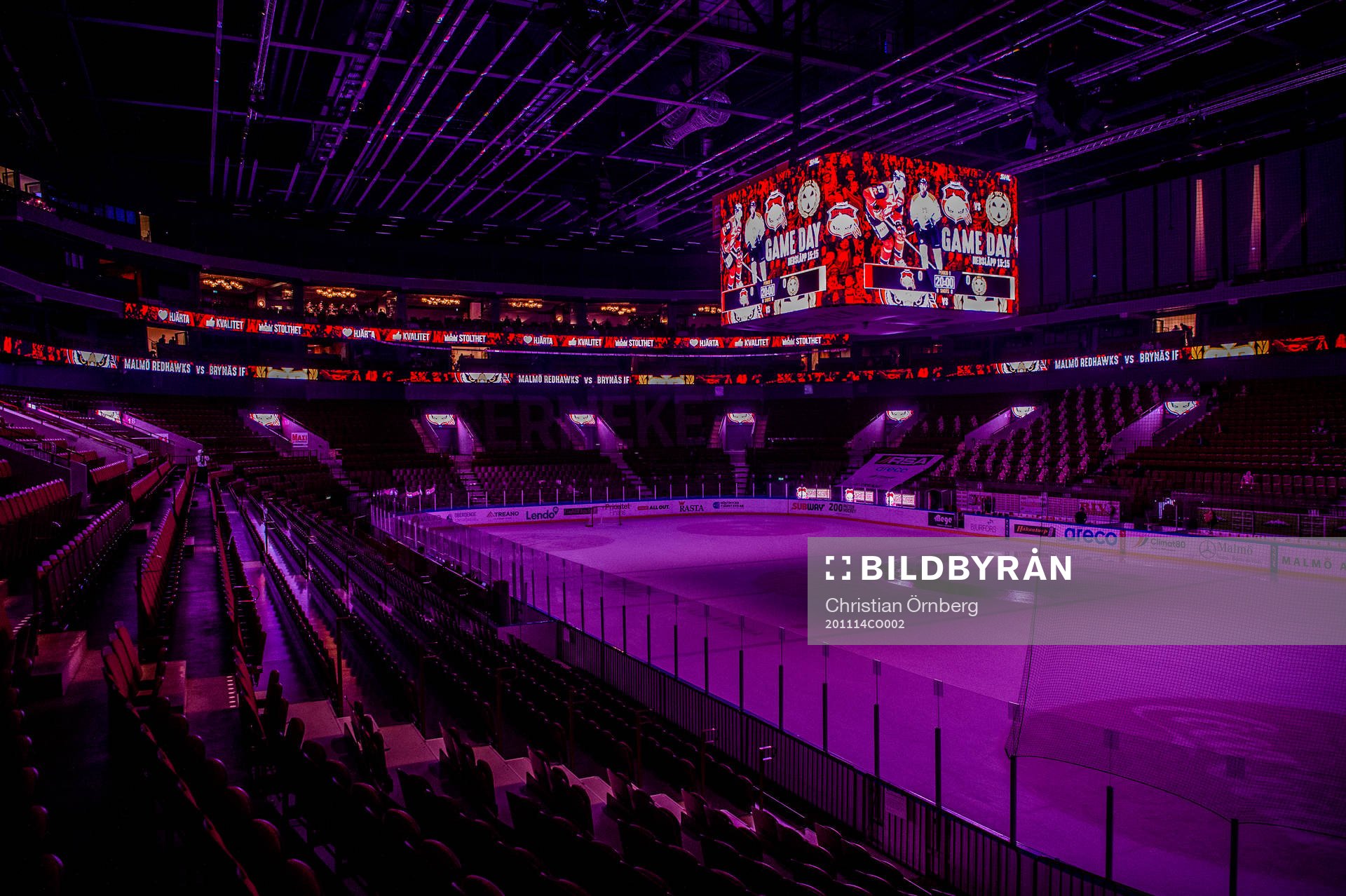 Malmö arena innan ishockeymatchen i SHL mellan Malmö