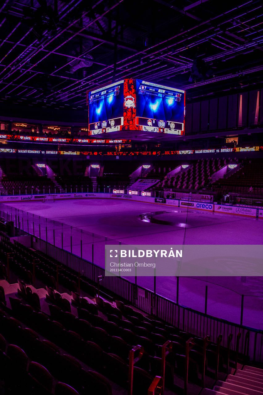 Malmö arena innan ishockeymatchen i SHL mellan Malmö