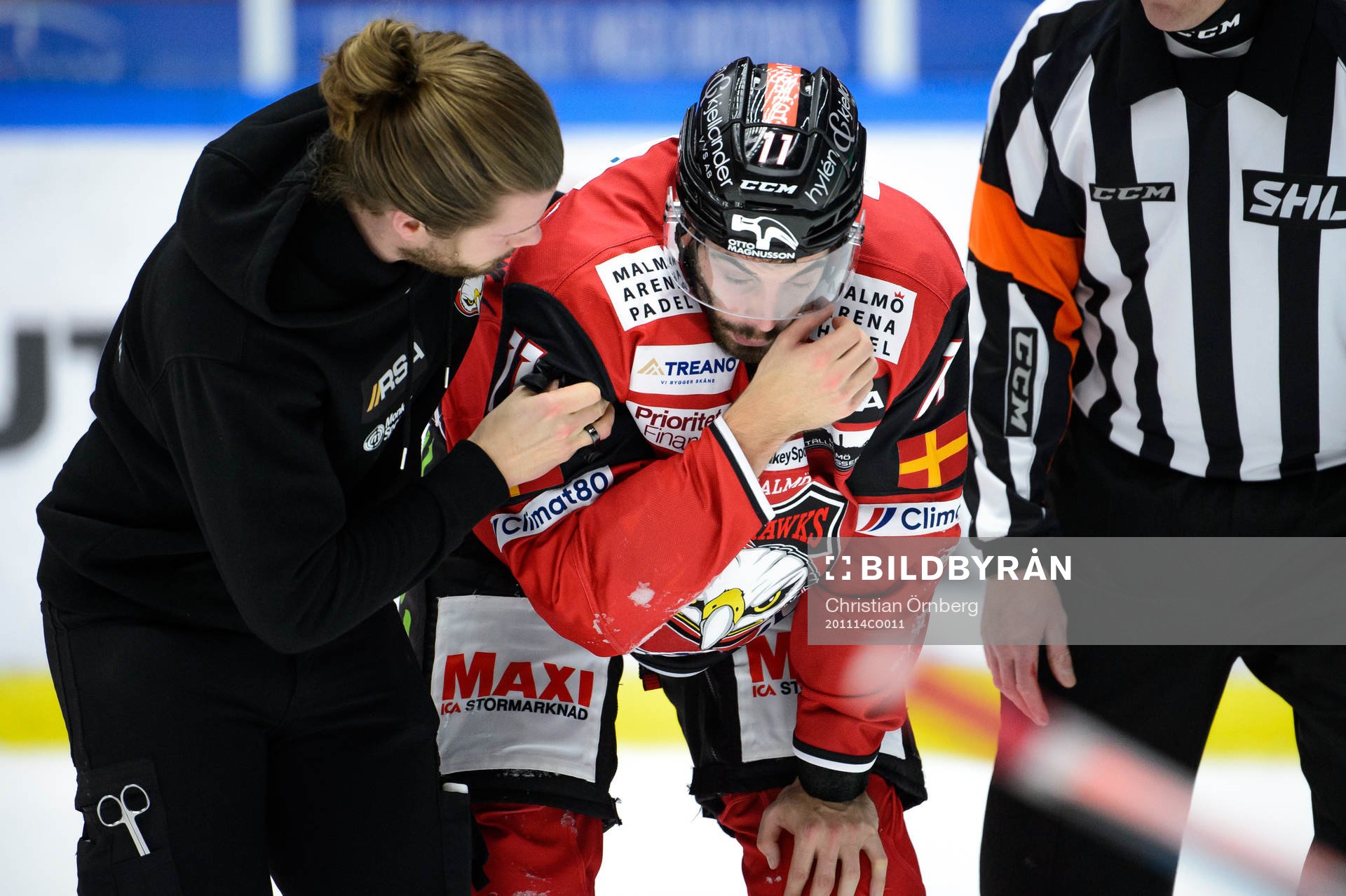 Malmö Redhawks Markus Lauridsen har ont