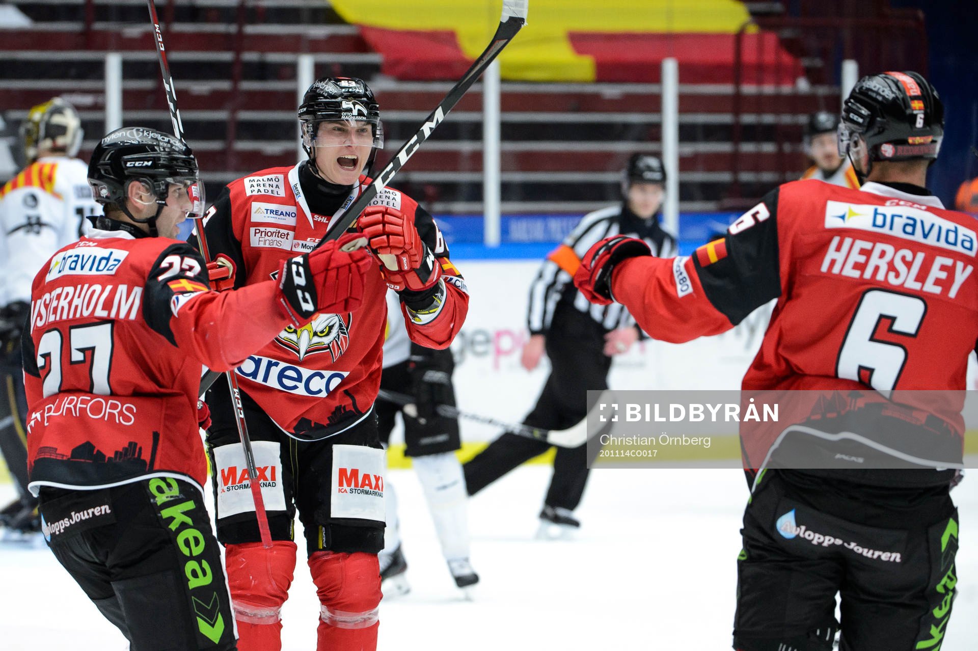 Malmö Redhawks Ponthus Westerholm och Fredrik Händemark
