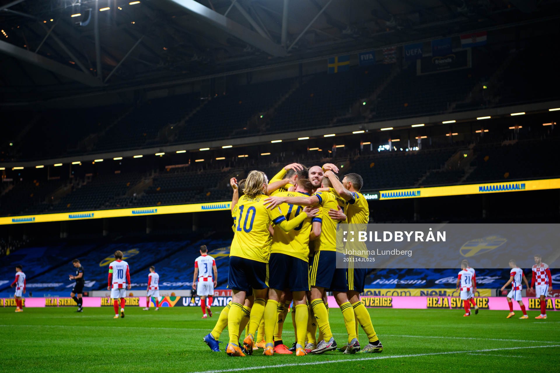 Marcus Danielson of Sweden celebrates the 2-0 goal