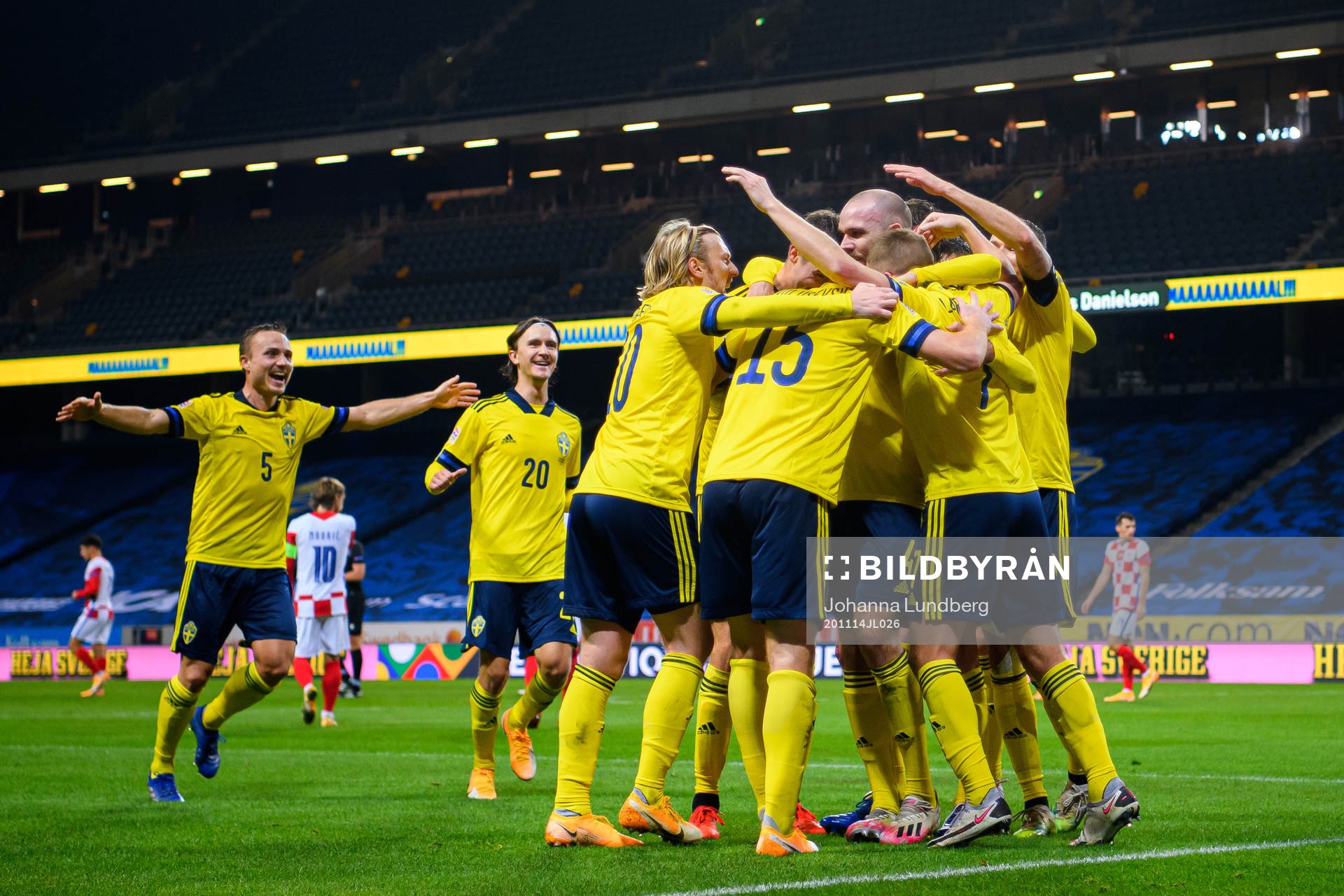 Marcus Danielson of Sweden celebrates the 2-0 goal