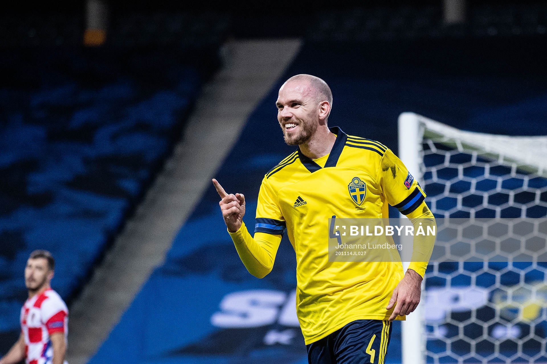 Marcus Danielson of Sweden celebrates the 2-0 goal