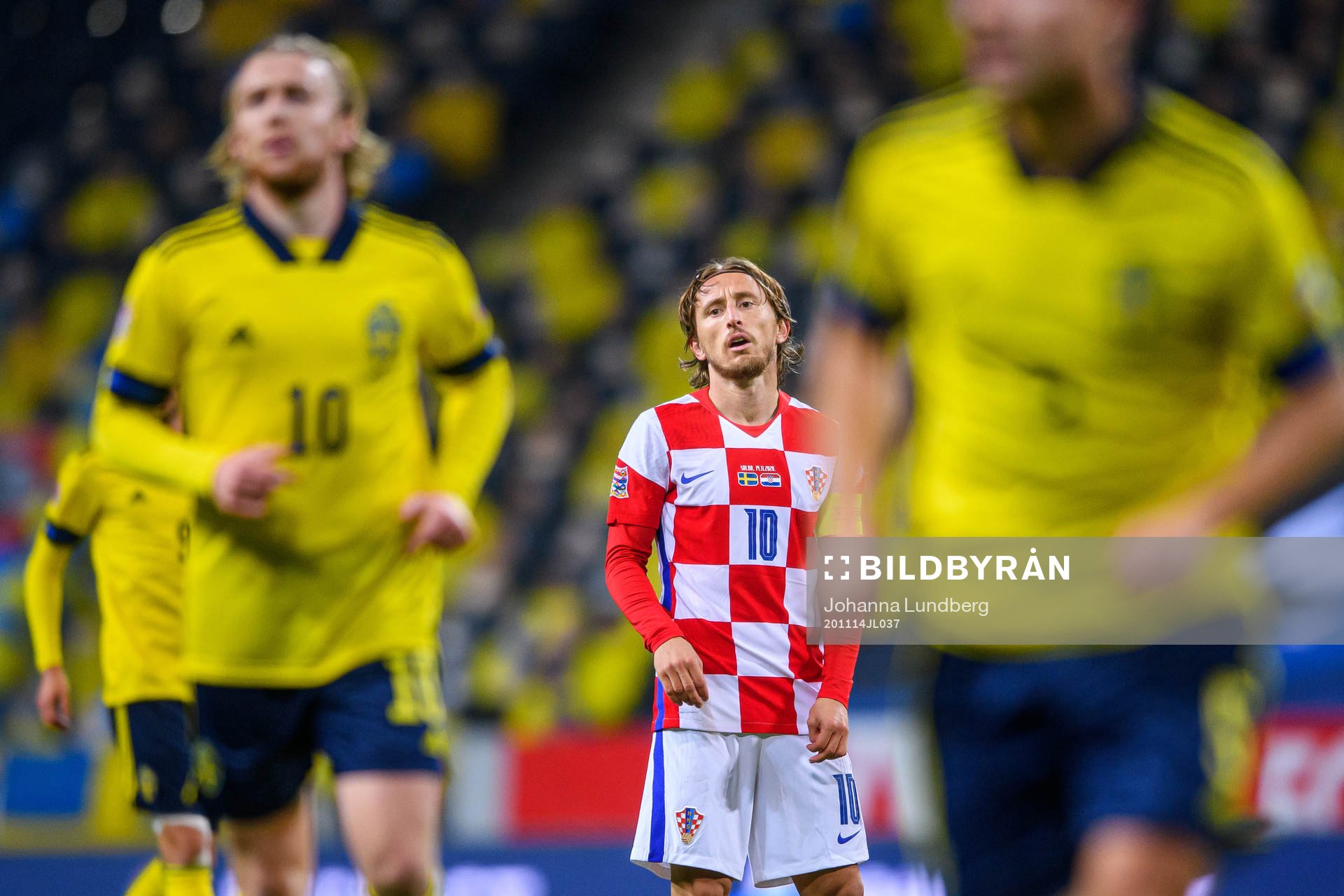 Luka Modric of Croatia looks dejected