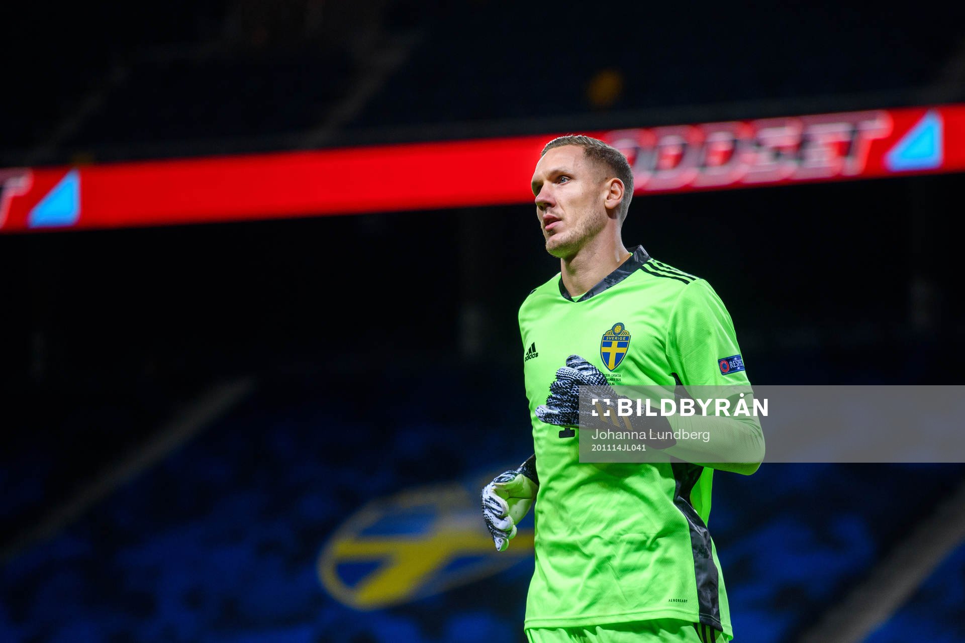Goalkeeper Robin Olsen of Sweden