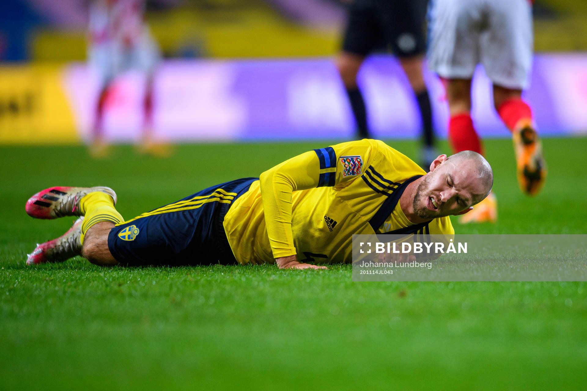 Marcus Danielson of Sweden in pain