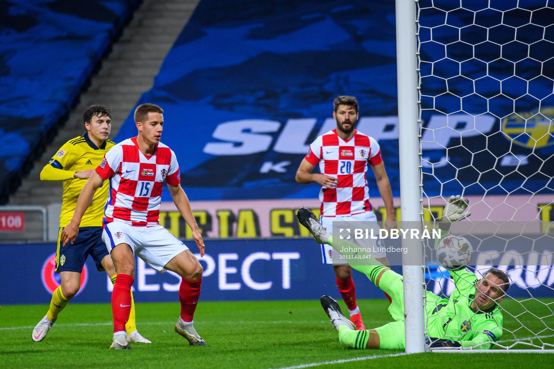 Ivan Perisic of Croatia, not pictured, scopes the 2-1 goal