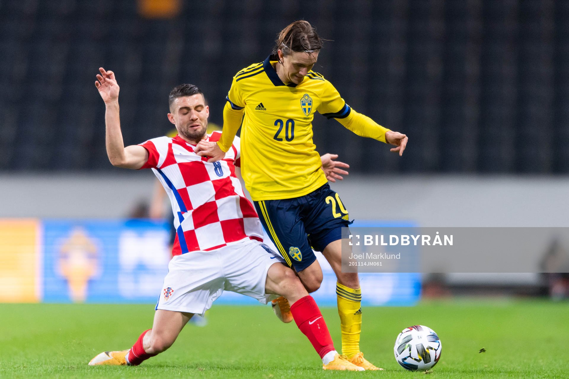Mateo Kovacic of Croatia and Kristoffer Olsson of Sweden