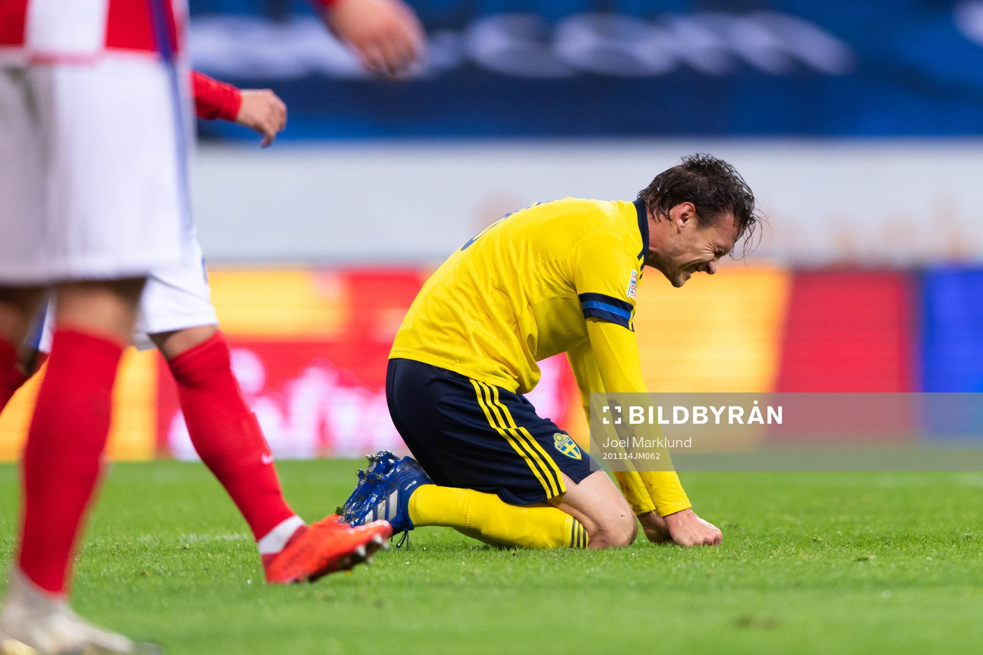 Albin Ekdal of Sweden looks dejected
