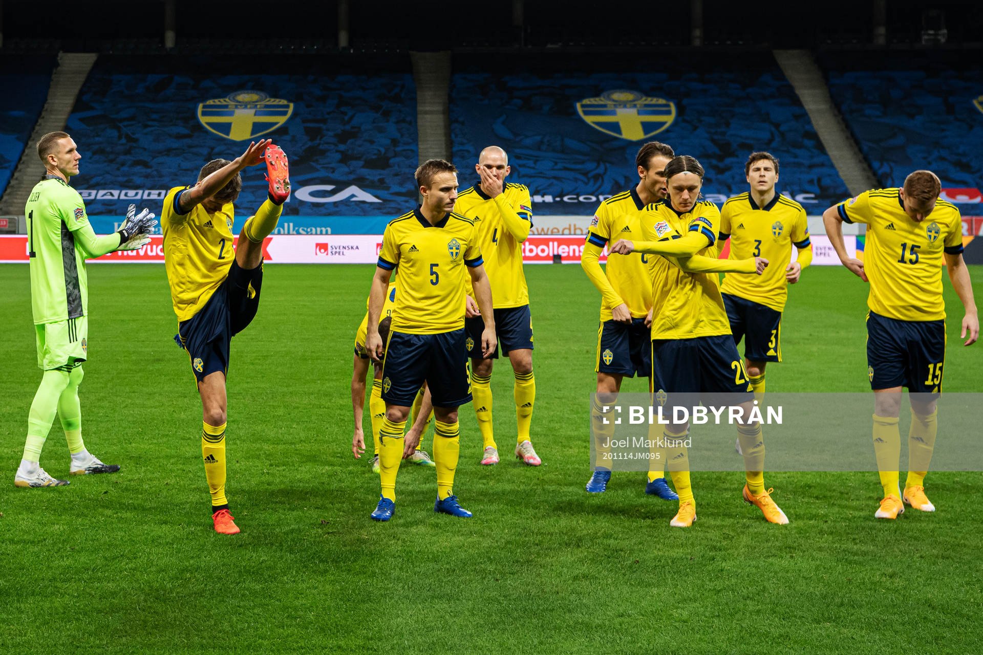 Goalkeeper Robin Olsen, Pierre Bengtsson, Marcus Danielson,
