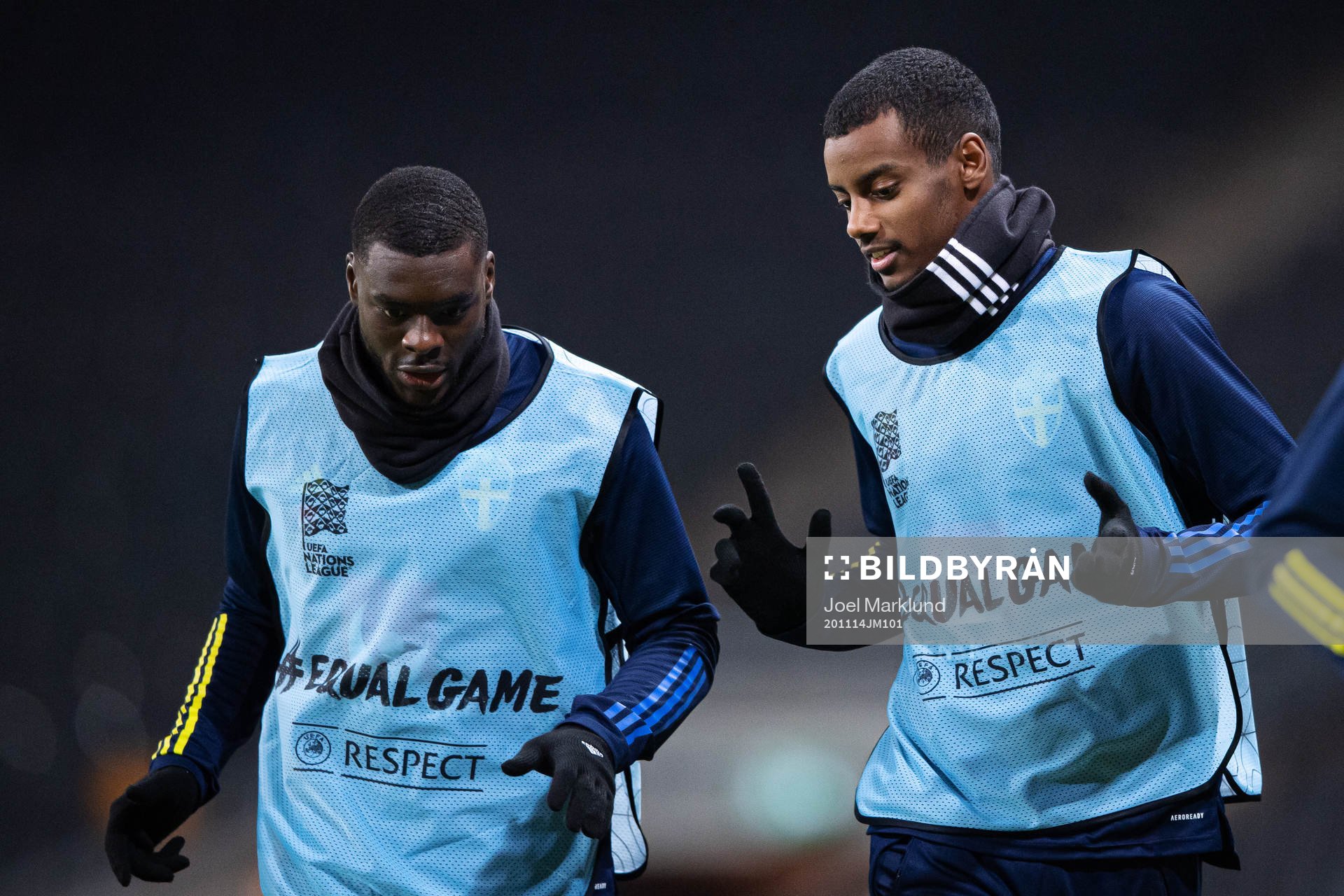 Ken Sema and Alexander Isak of Sweden