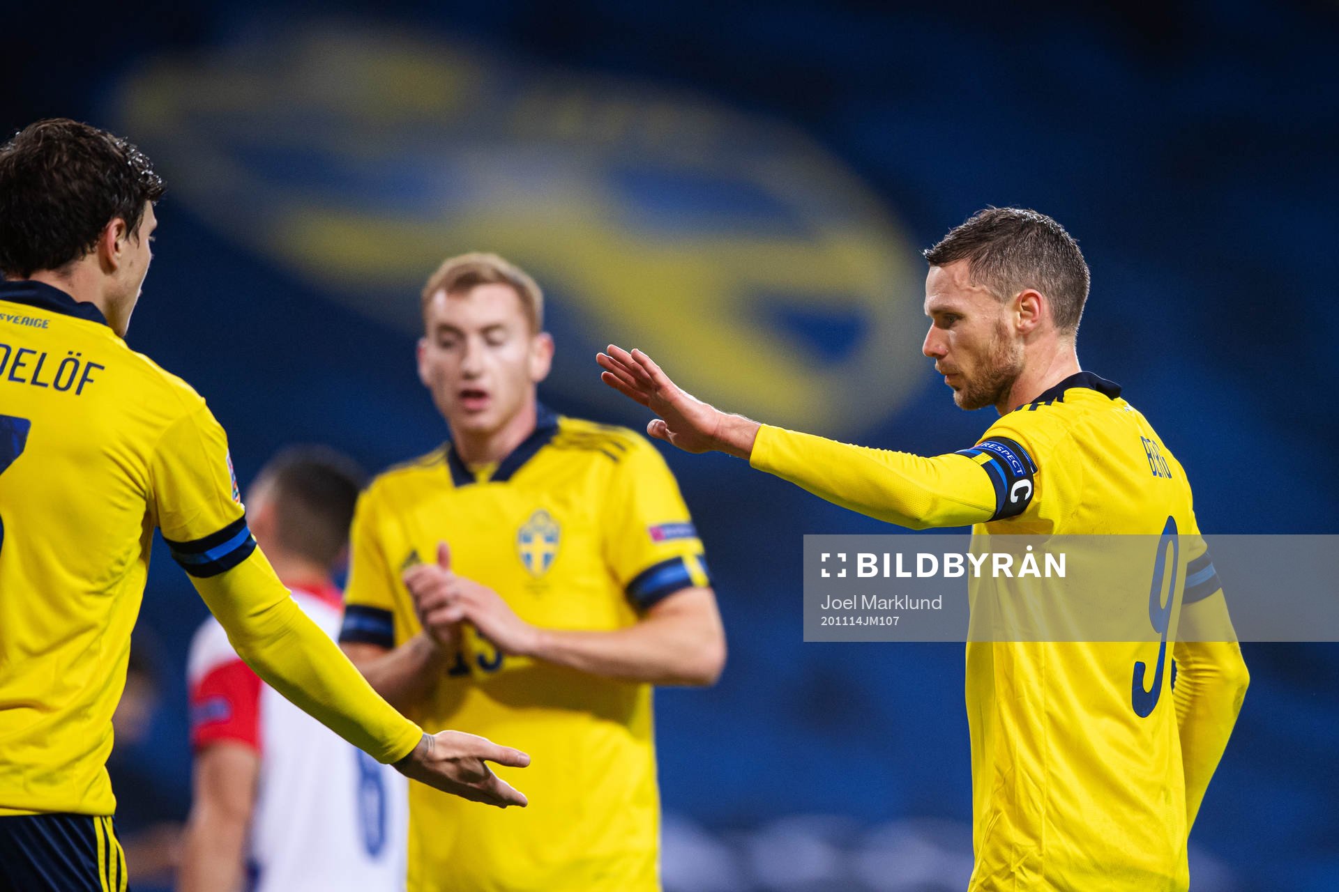 Victor Nilsson Lindelöf and Marcus Berg of Sweden