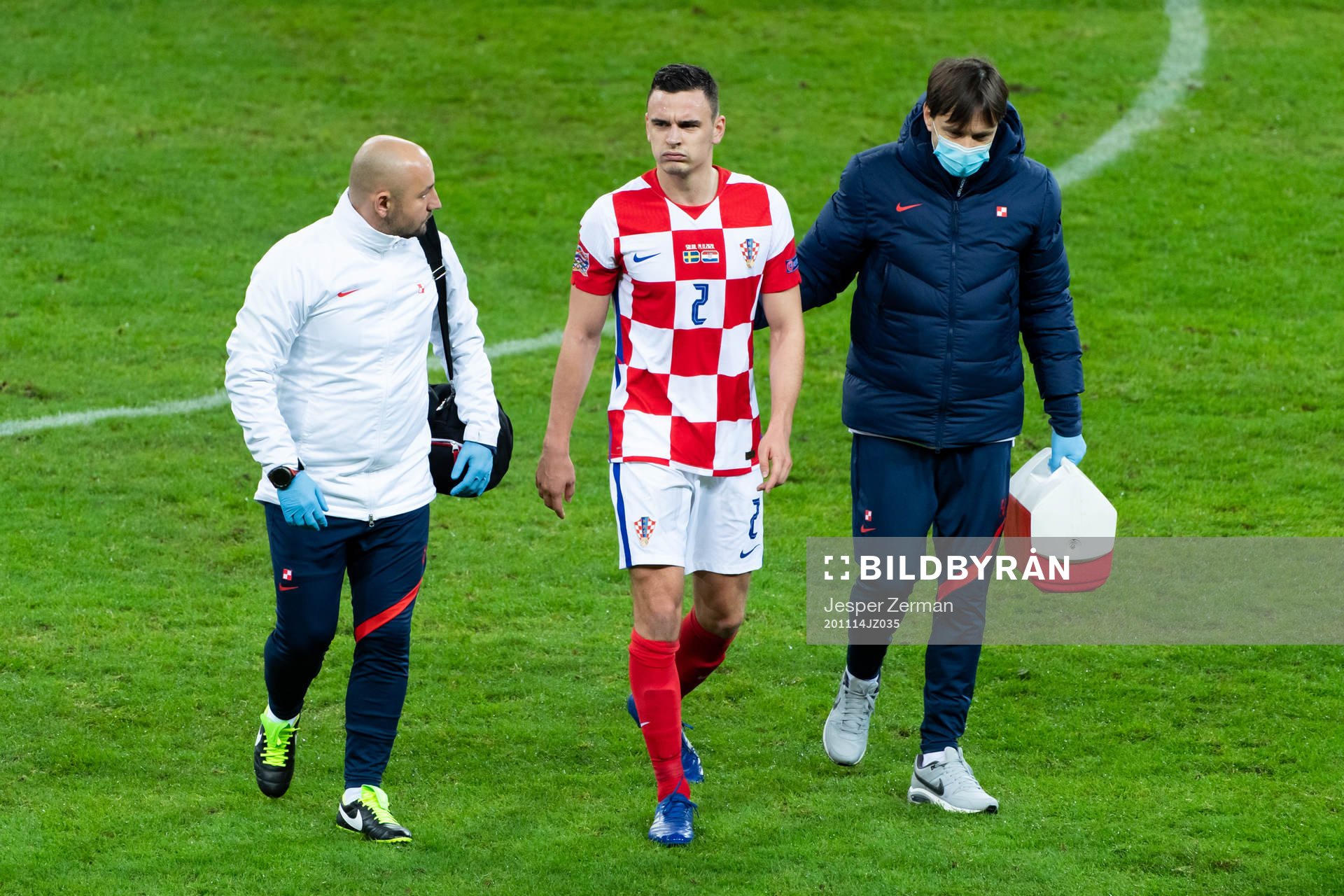 Filip Uremovic of Croatia leaves the pitch