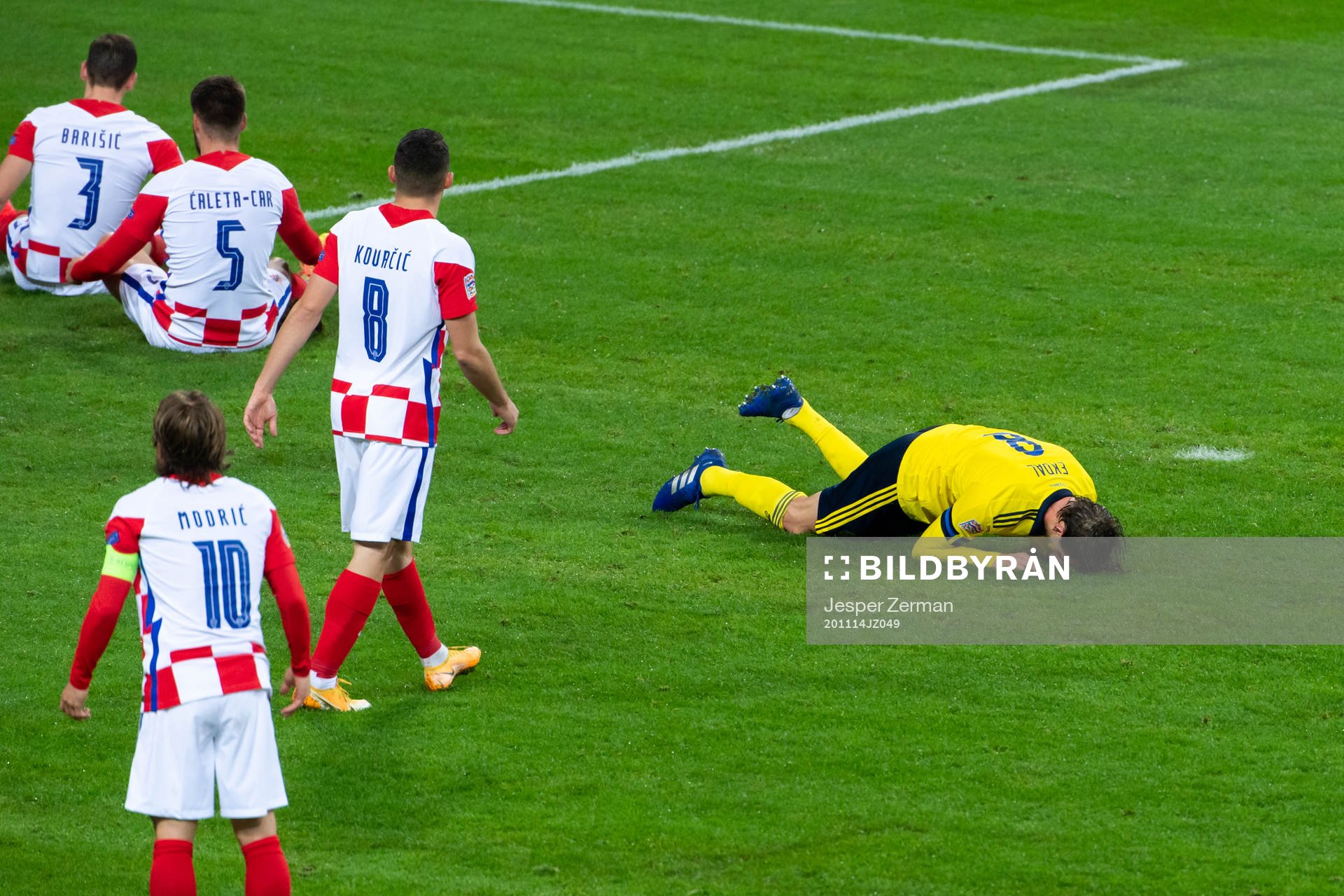 Albin Ekdal of Sweden looks dejected