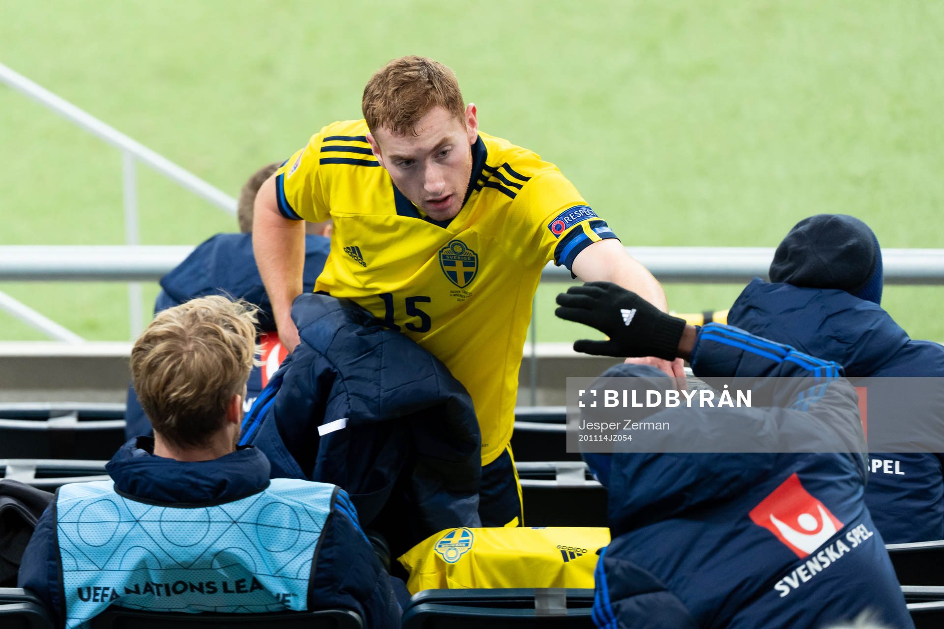 Dejan Kulusevski of Sweden is replaced
