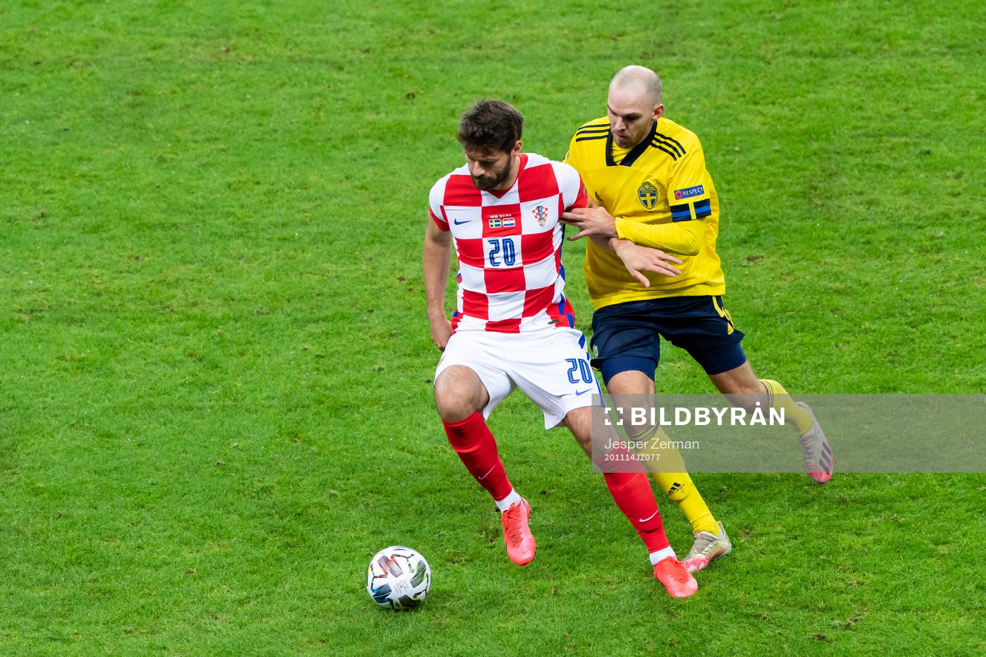 Bruno Petkovic of Croatia and Marcus Danielson of Sweden
