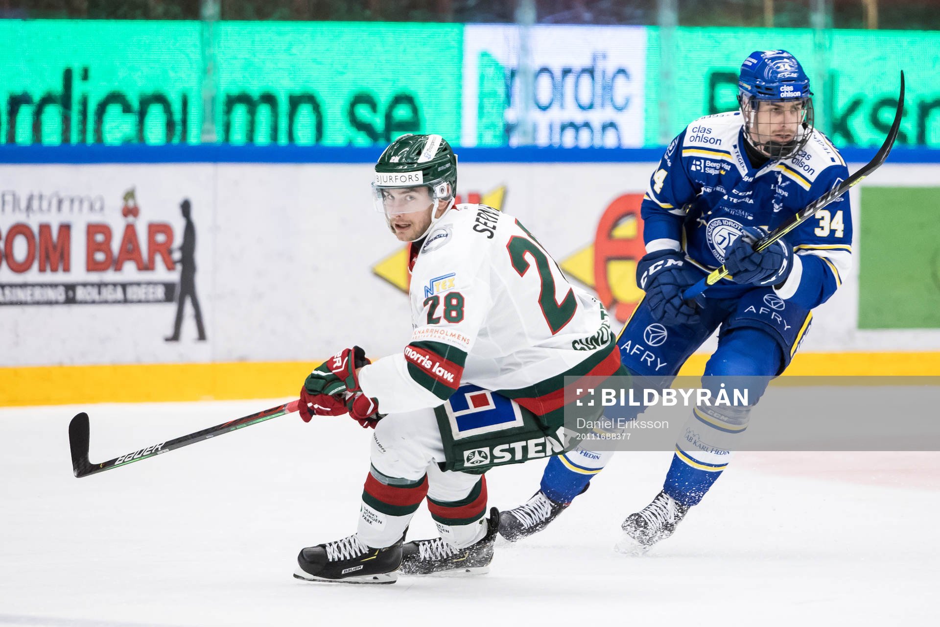 Frölundas Johan Sundström och Leksands Peter Cehlarik