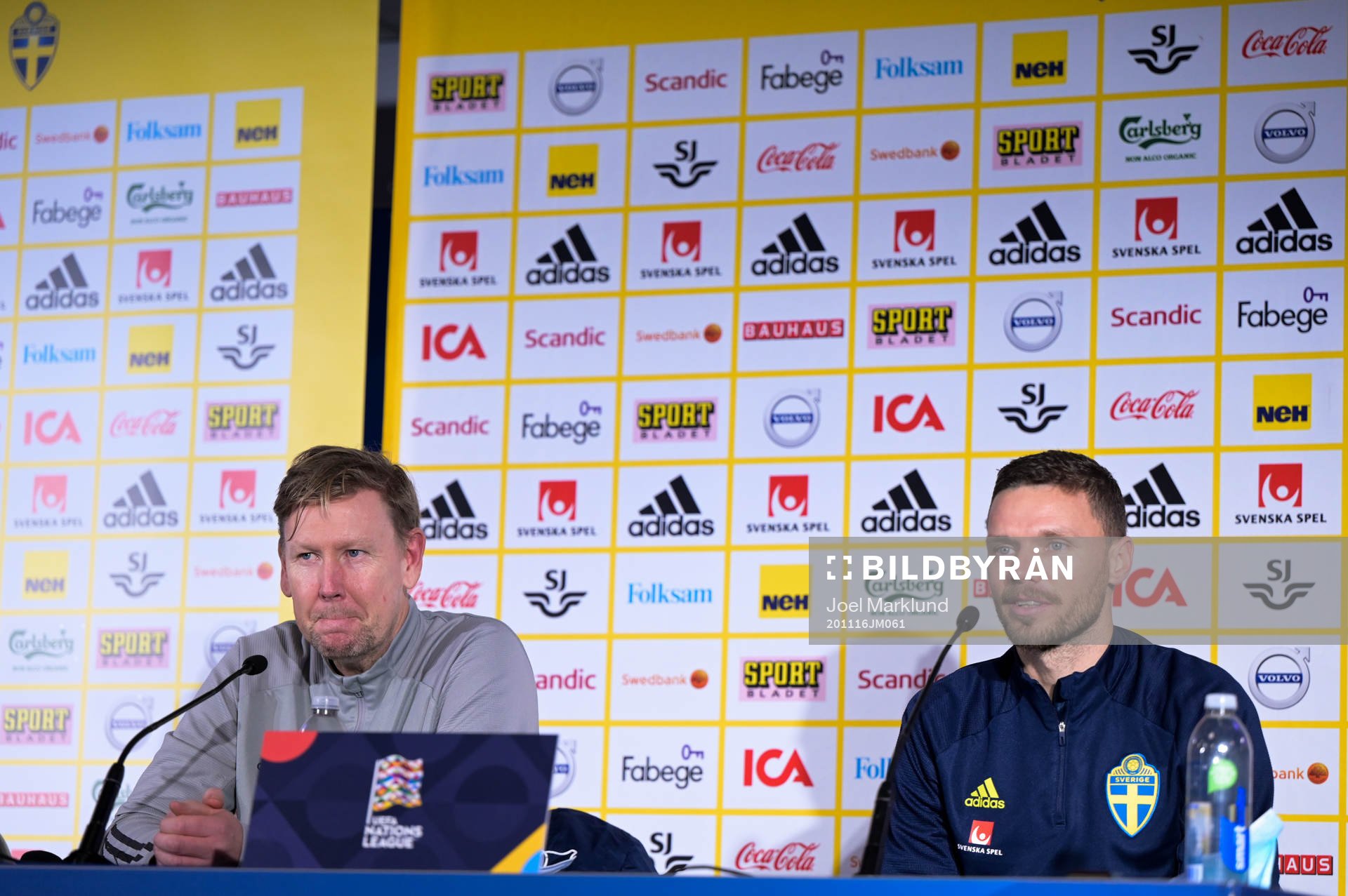 Peter Wettergren, assistant coach and Marcus Berg of the