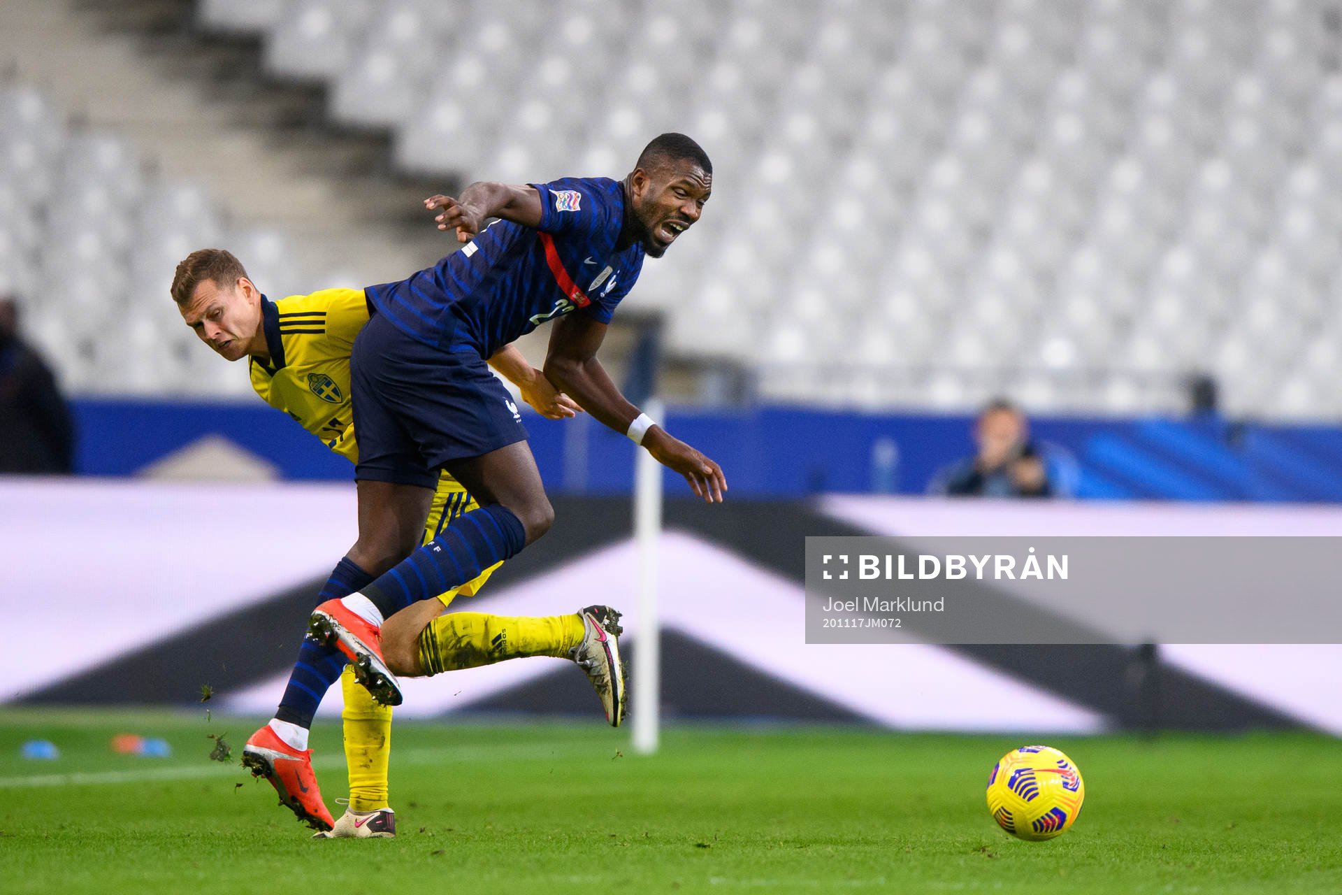 Viktor Claesson of Sweden and Marcus Thuram of France