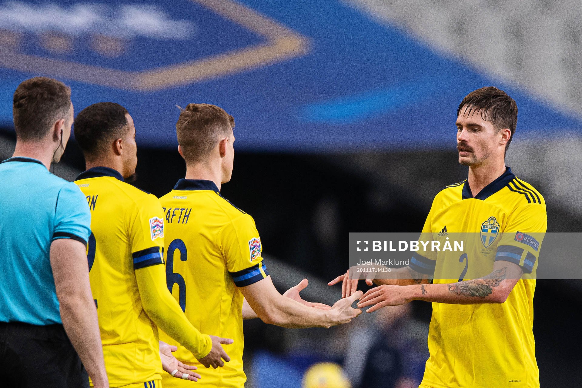 Emil Krafth of Sweden and Mikael Lustig of Sweden