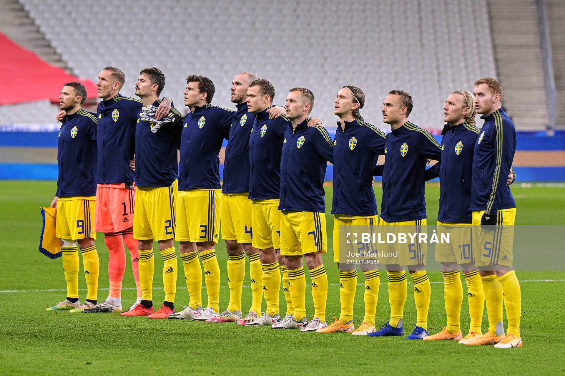 Marcus Berg, goalkeeper Robin Olsen, Mikael Lustig, Victor