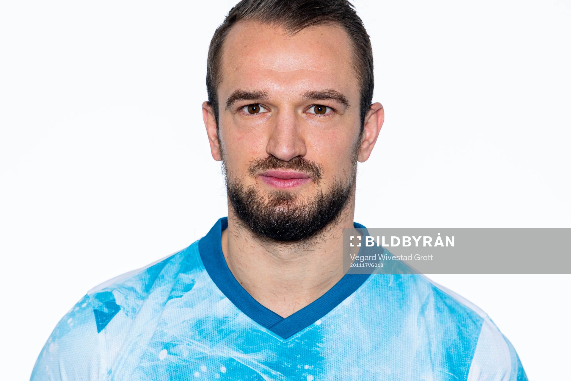 Veton Berisha of the Norwegian national football team poses