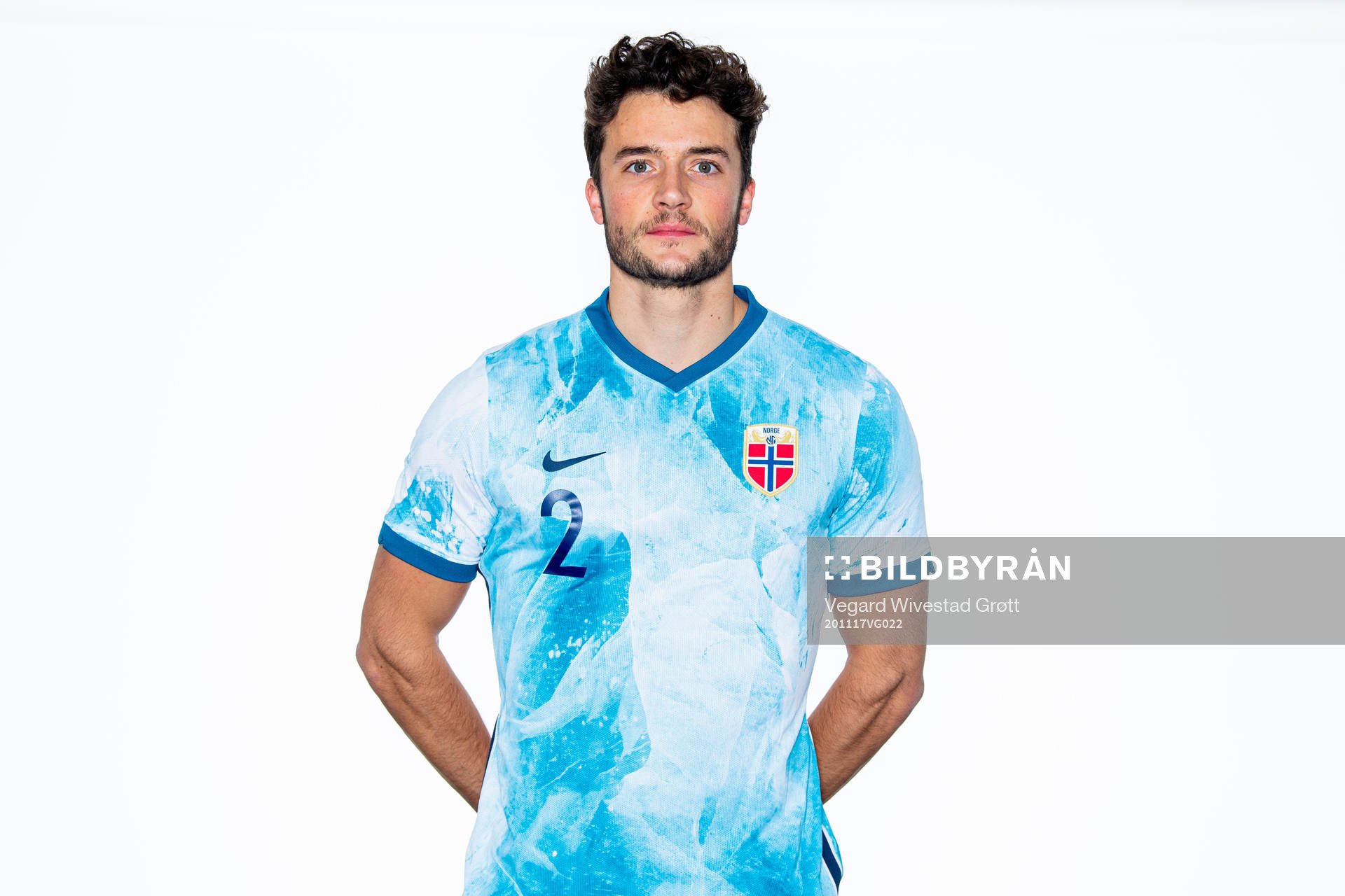 Daniel Granli of the Norwegian national football team poses for a portrait on November 17, 2020 in Gardermoen.