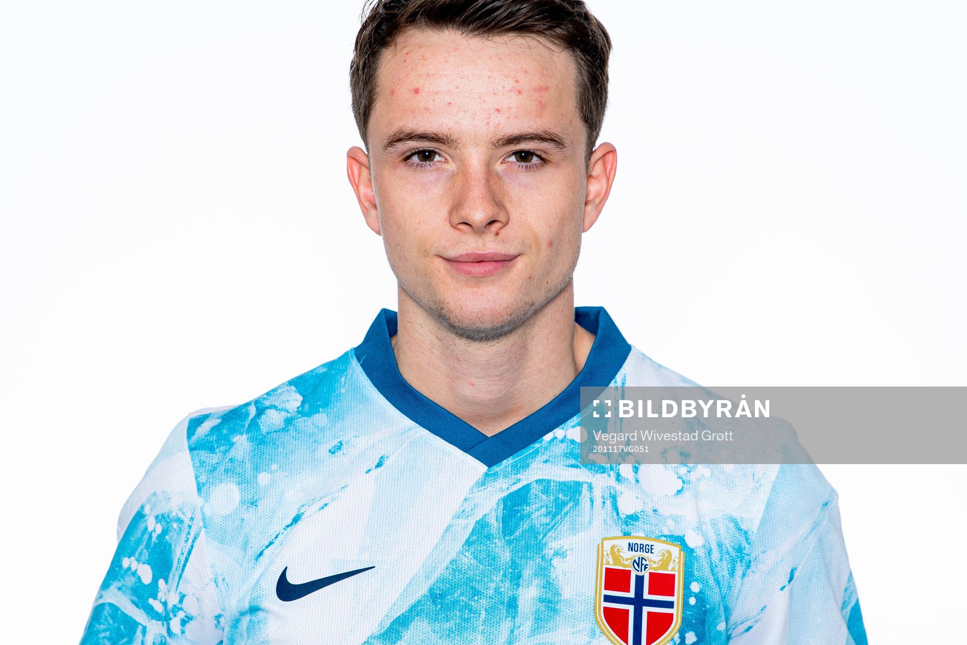 Håkon Evjen of the Norwegian national football team poses